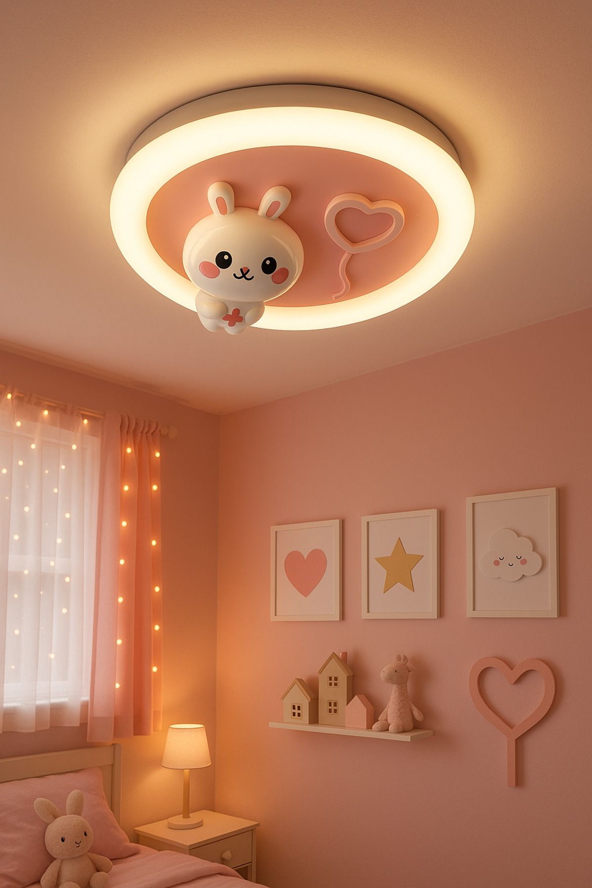 Vonalight Desıng Project 3ışık Renkli, Kumandalı, 50cm Çocuk Odası,Yatak Odası, Çember Led Tavan Lambası, Aydınlatma, Avize