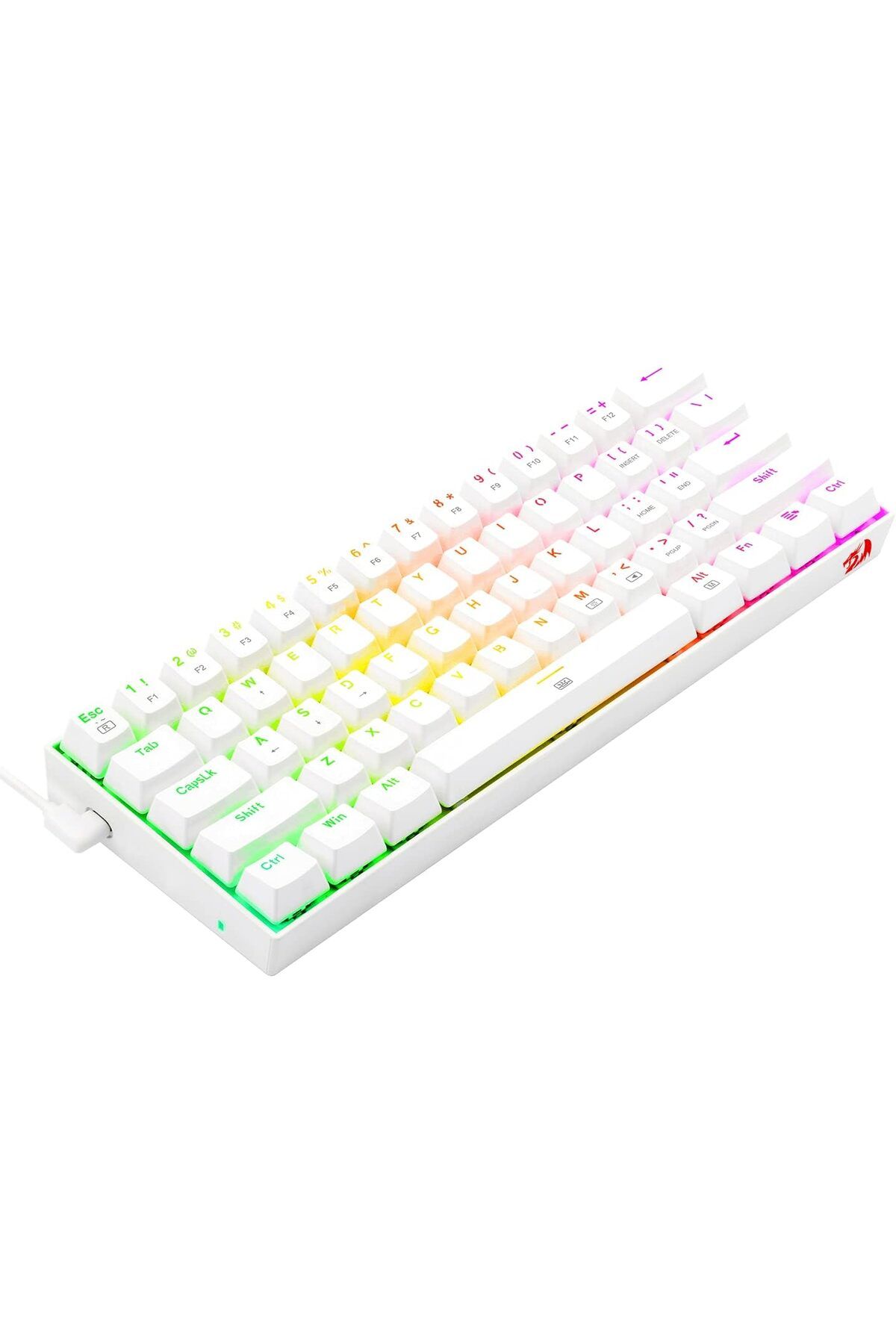 REDRAGON-Redragon Mechanical Keyboard White 60% Dragonborn K630W - Red Switch, USB-C 9