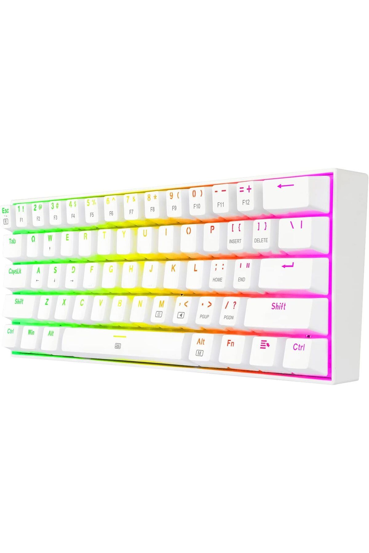 REDRAGON-Redragon Mechanical Keyboard White 60% Dragonborn K630W - Red Switch, USB-C 3