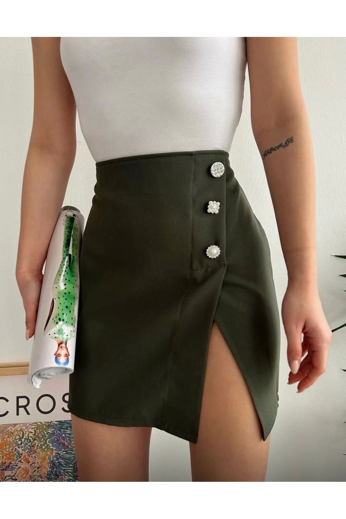 OurStyles Üç taşlı mini etek