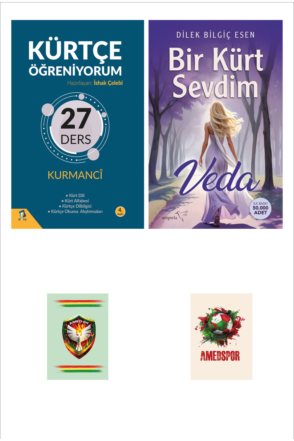Dara Yayınları Bir Kürt Sevdim - Veda - Dilek Bilgiç Esen - Kürtçe Öğreniyorum 27 Ders kitabı (2 NOT DEFTERLİ)
