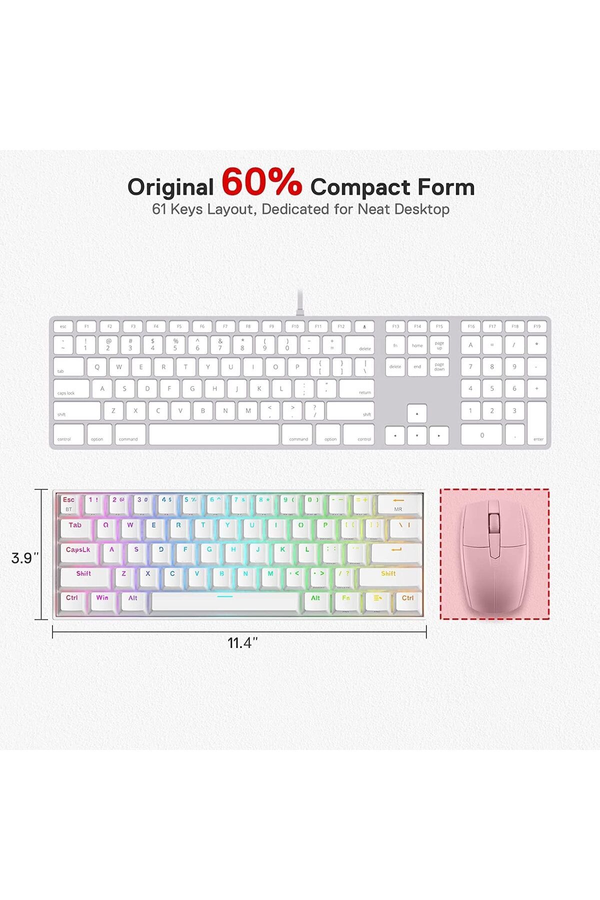 REDRAGON-لوحة مفاتيح الألعاب الميكانيكية K530 Pro Draconic مع إضاءة خلفية RGB 8