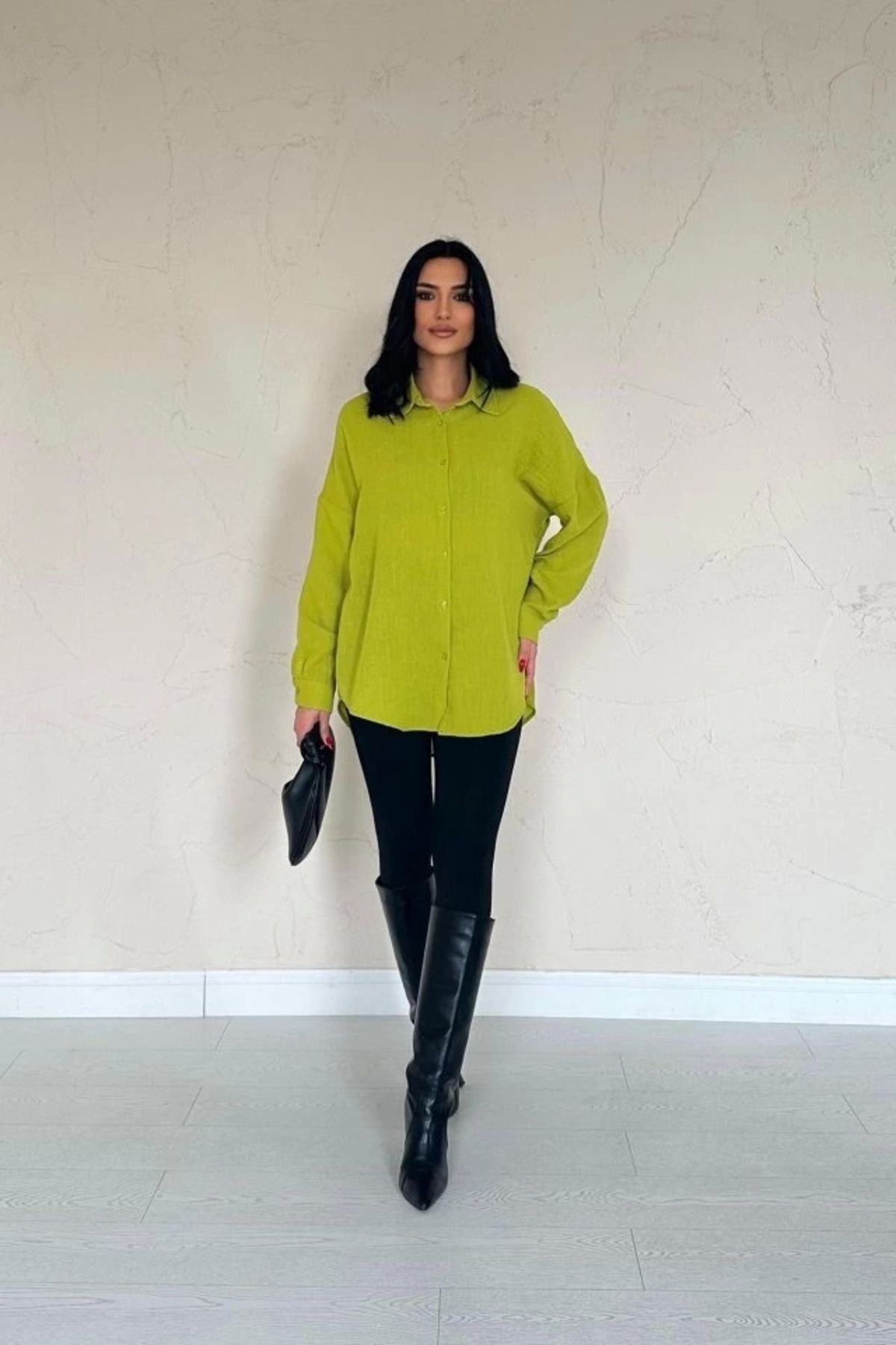 MODA Yağ Yeşili Gömlek