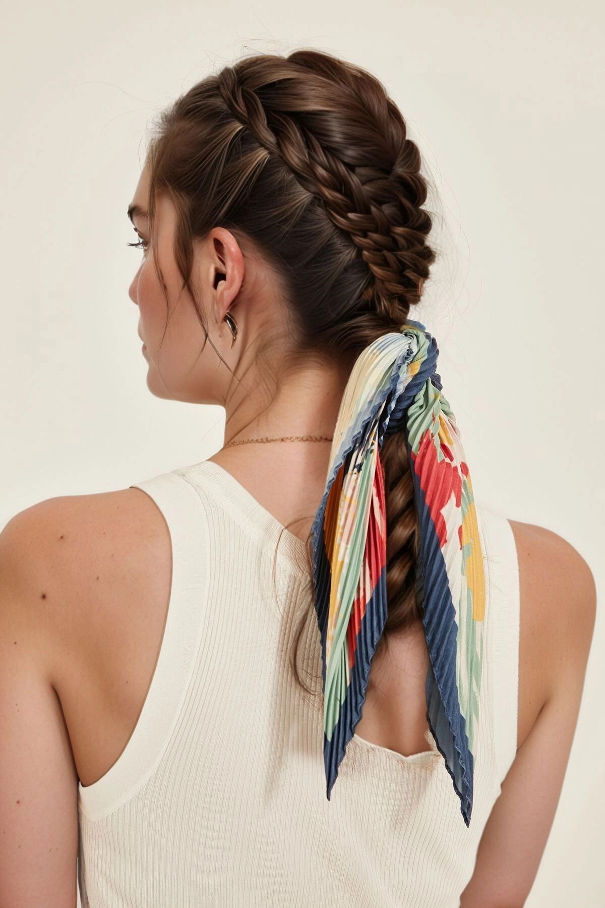 bacc Lacivert Pliseli Lacivert Kenarlıklı Bandana Fular BCNSV-2513750-1