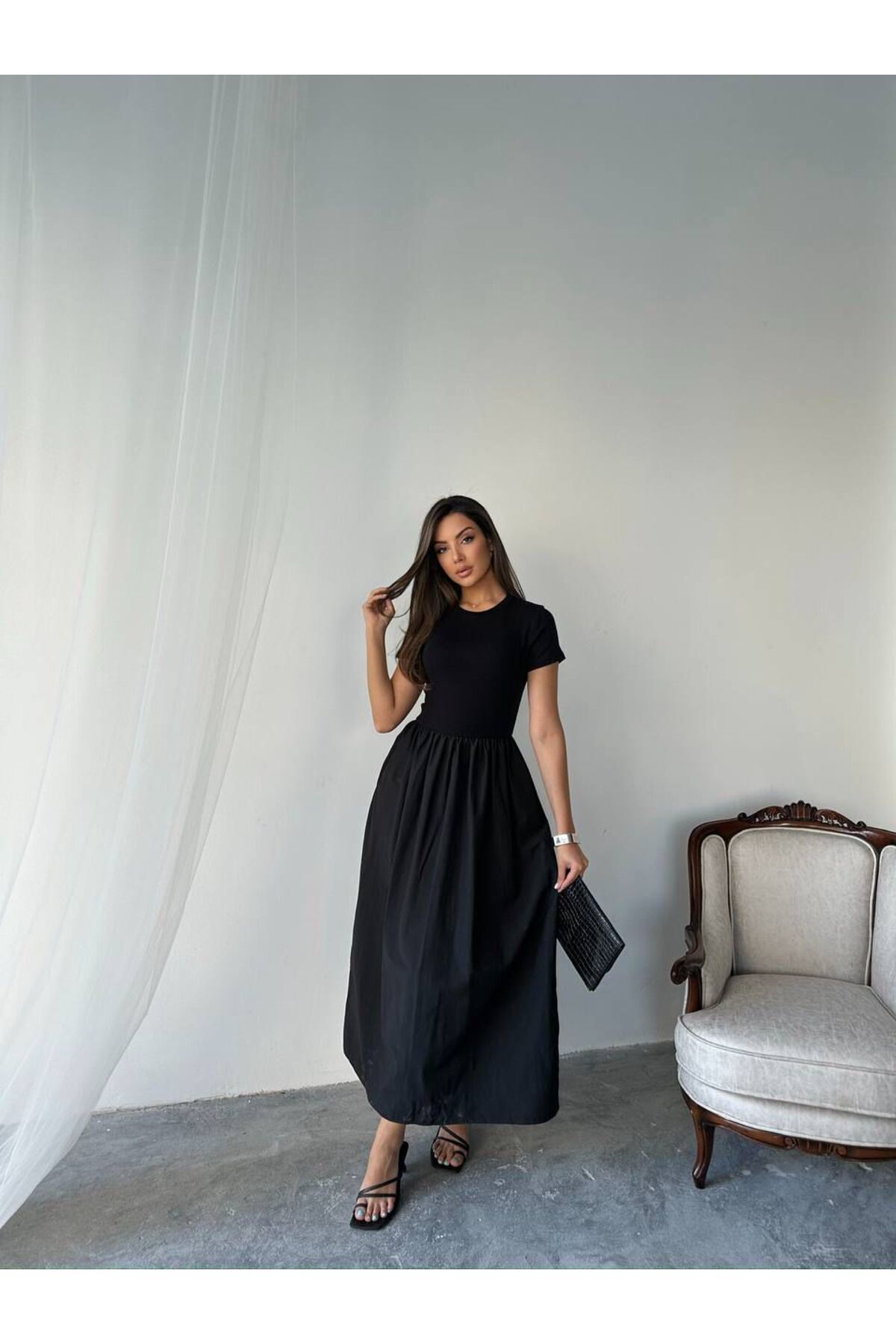Thariaccessory BALIKÇI YAKA ELBİSE
