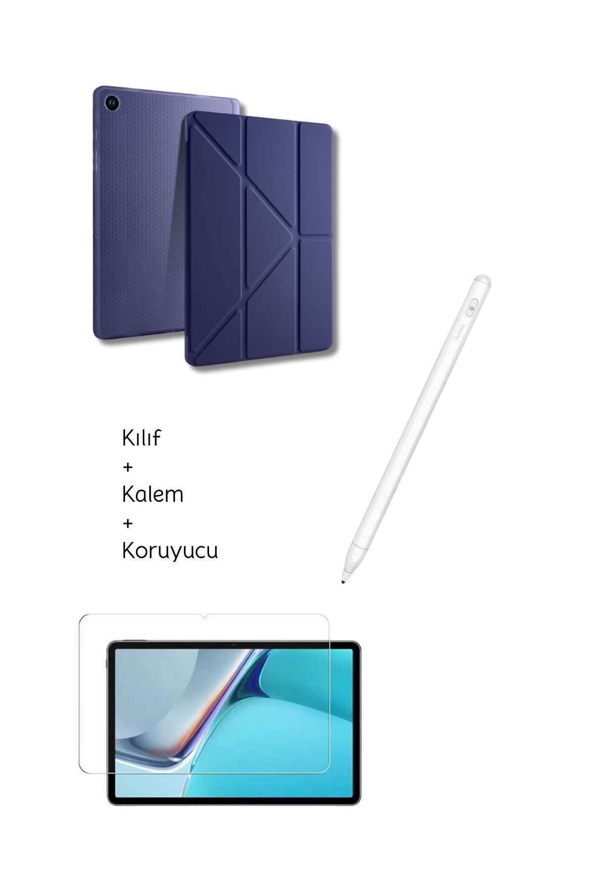 Fuchsia Galaxy A9 Plus X210 11 inç Uyumlu Tablet Kılıfı Tri Folding Tablet Kalemi Fskl02 Ekran Koruyucu