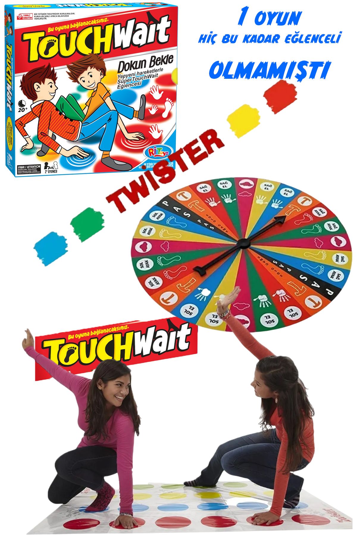 OYUNKAFASI Twister Denge Oyunu Zeka Ve Akıl Oyunları Eğlenceli Aile Aktivite Eğitici Kutu Oyunu