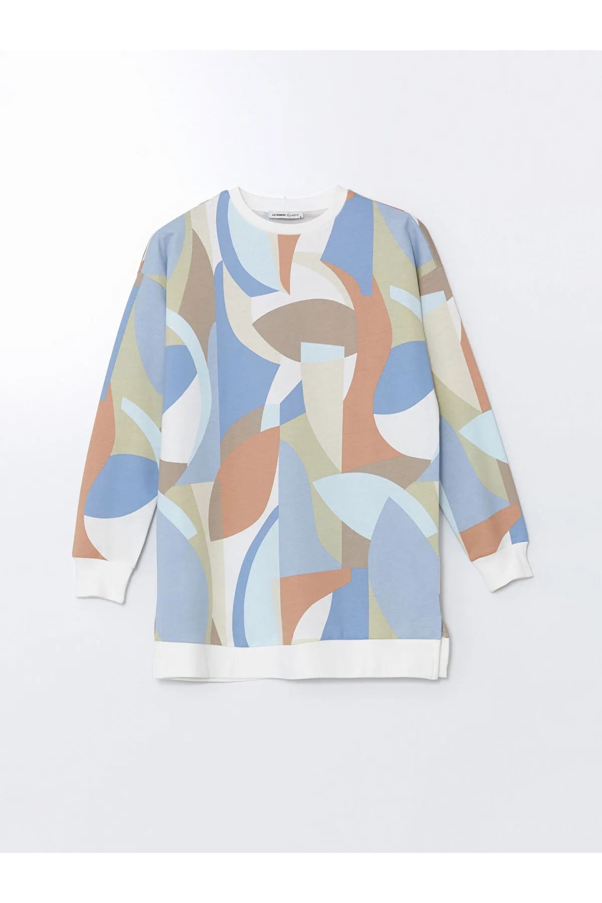 LC Waikiki Bisiklet Yaka Oversize Kadın Sweatshirt Tunik