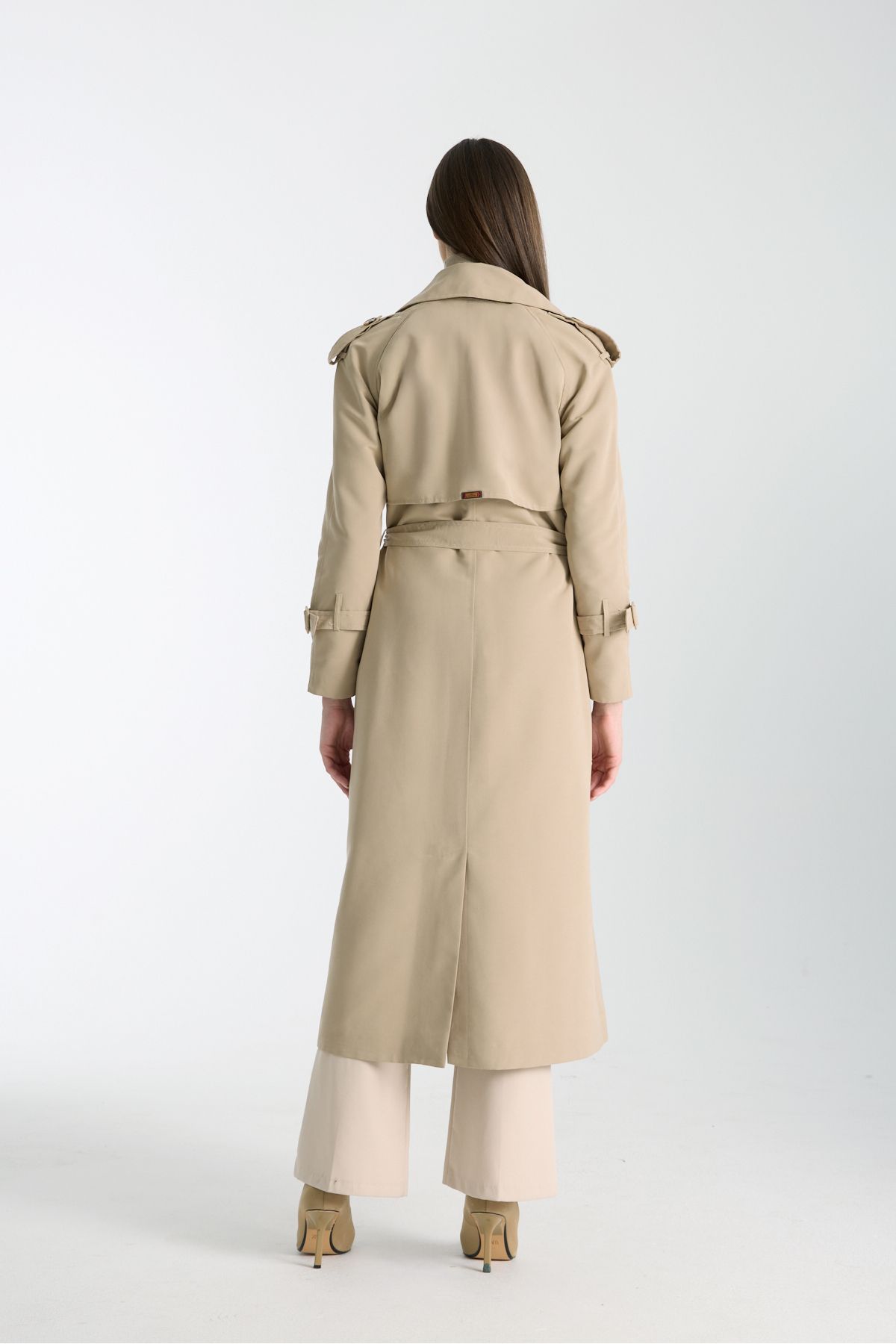 Soydan Güner-Mink 5789 - Mid-Length Trench Coat with Water Repellent Features and Raglan Sleeves 6