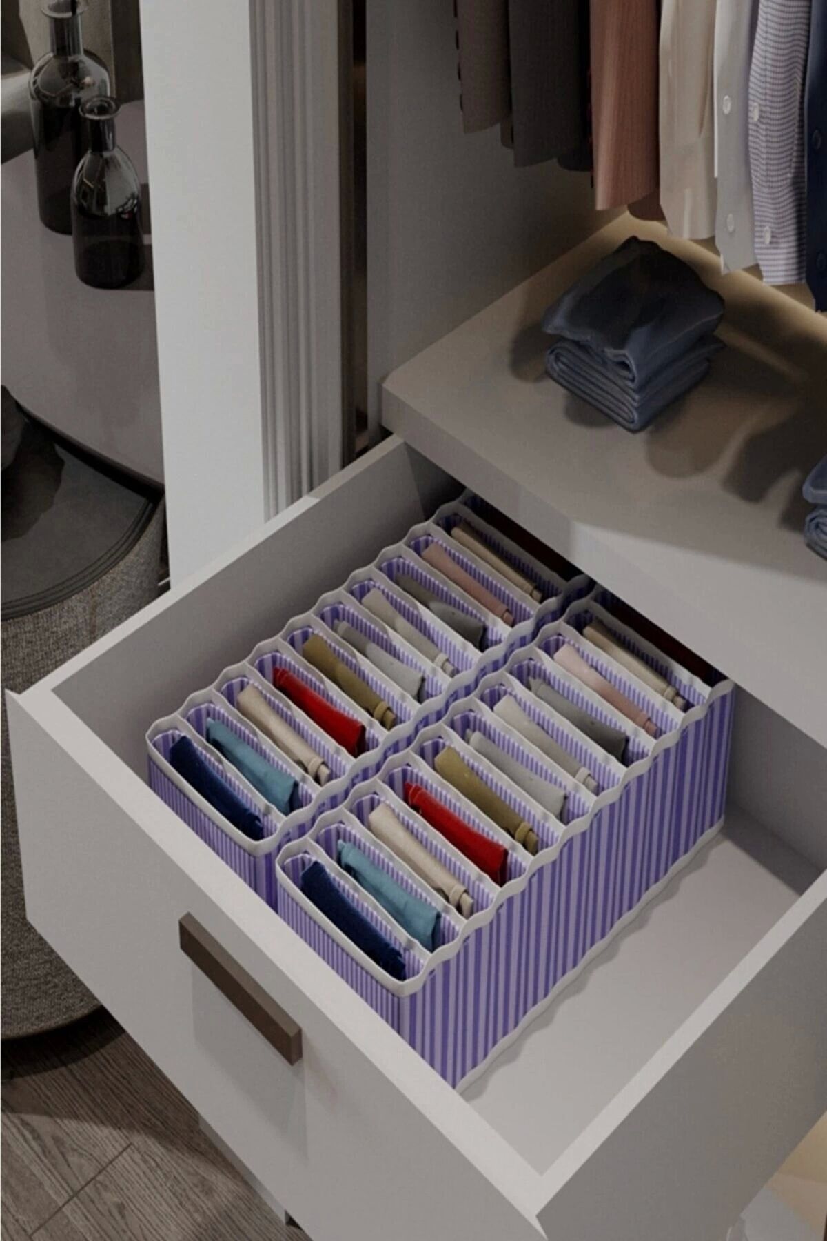 OurStyles 8 Bölmeli Dolap Ve Çekmece Içi Düzenleyici Akordiyon Organizer L-00517 (1 Adet)