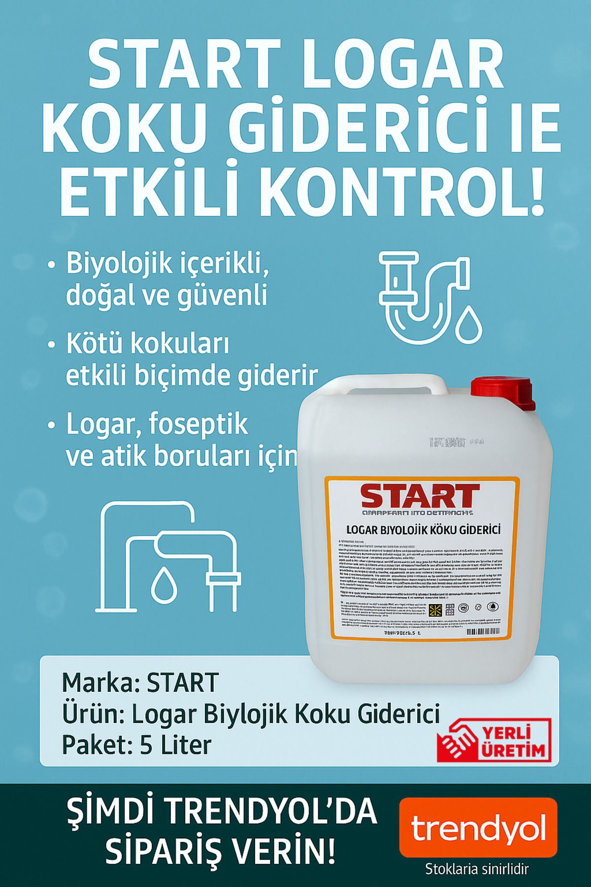 start LOGAR Biyolojik Koku Giderici 5 KG – Etkili ve Doğal Koku Kontrolü