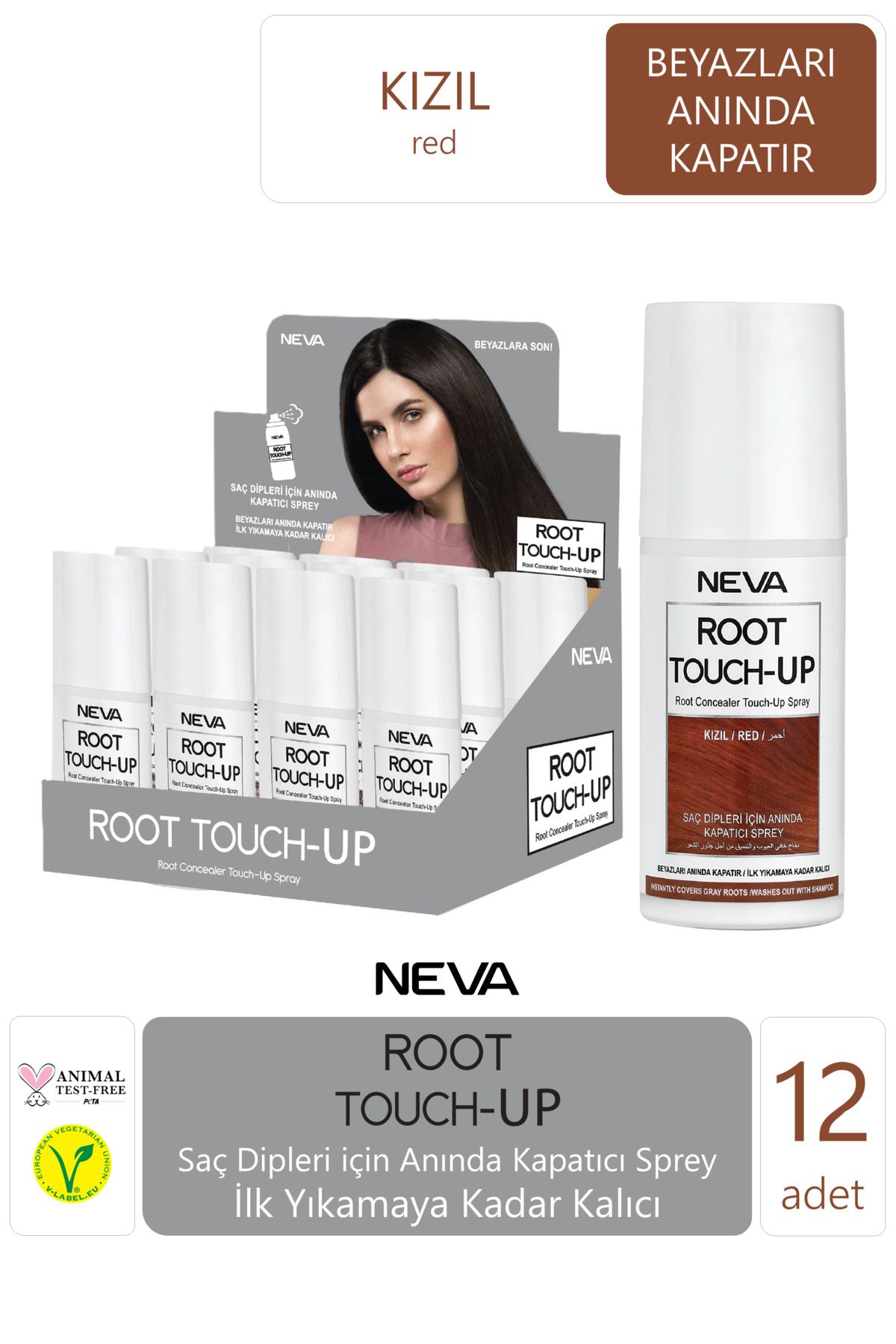 Neva Root Touch-up Kapatıcı Sprey - Kızıl 12'li Paket