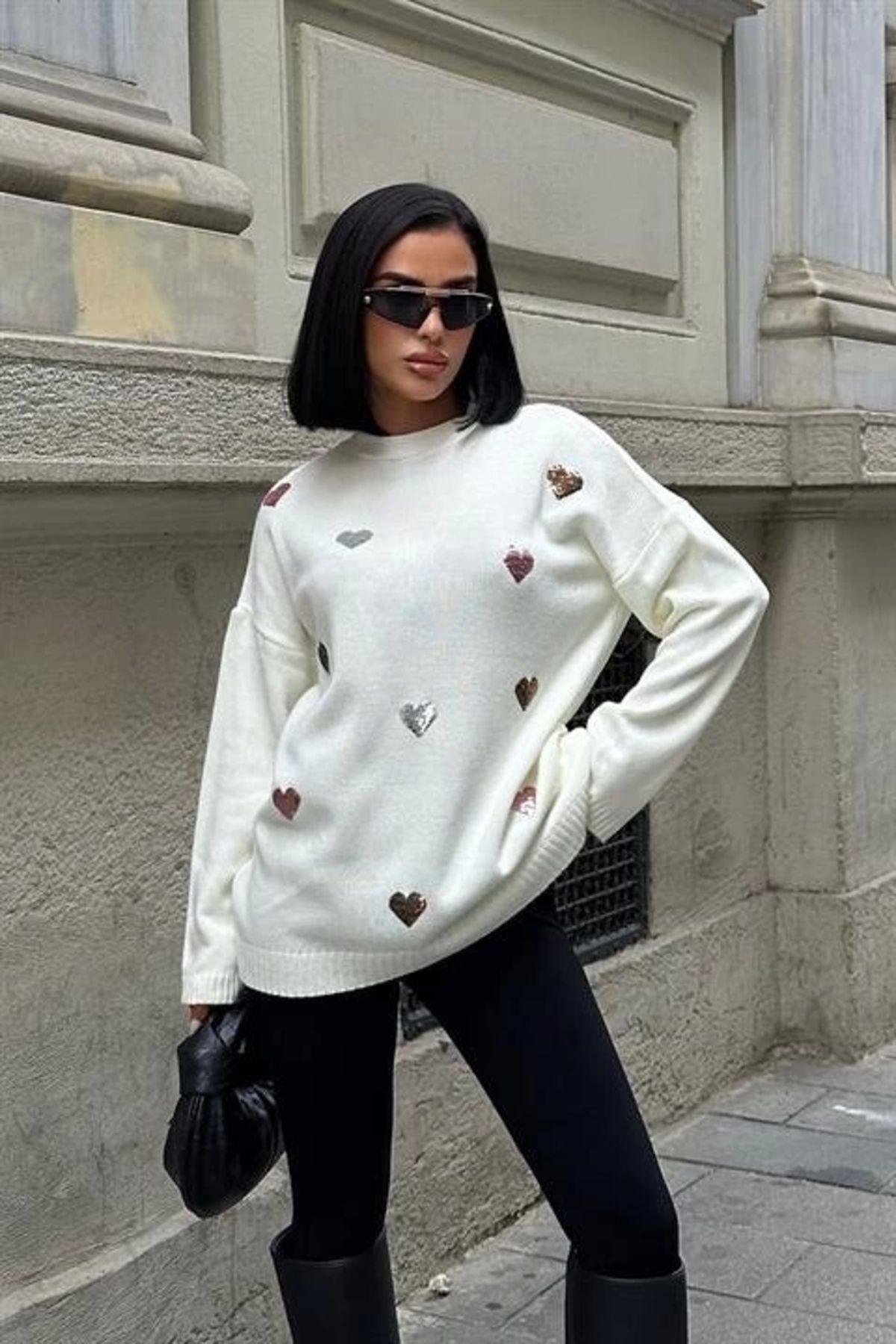 MODA Molly Kalp Desenli Triko Örme Kazak 1339