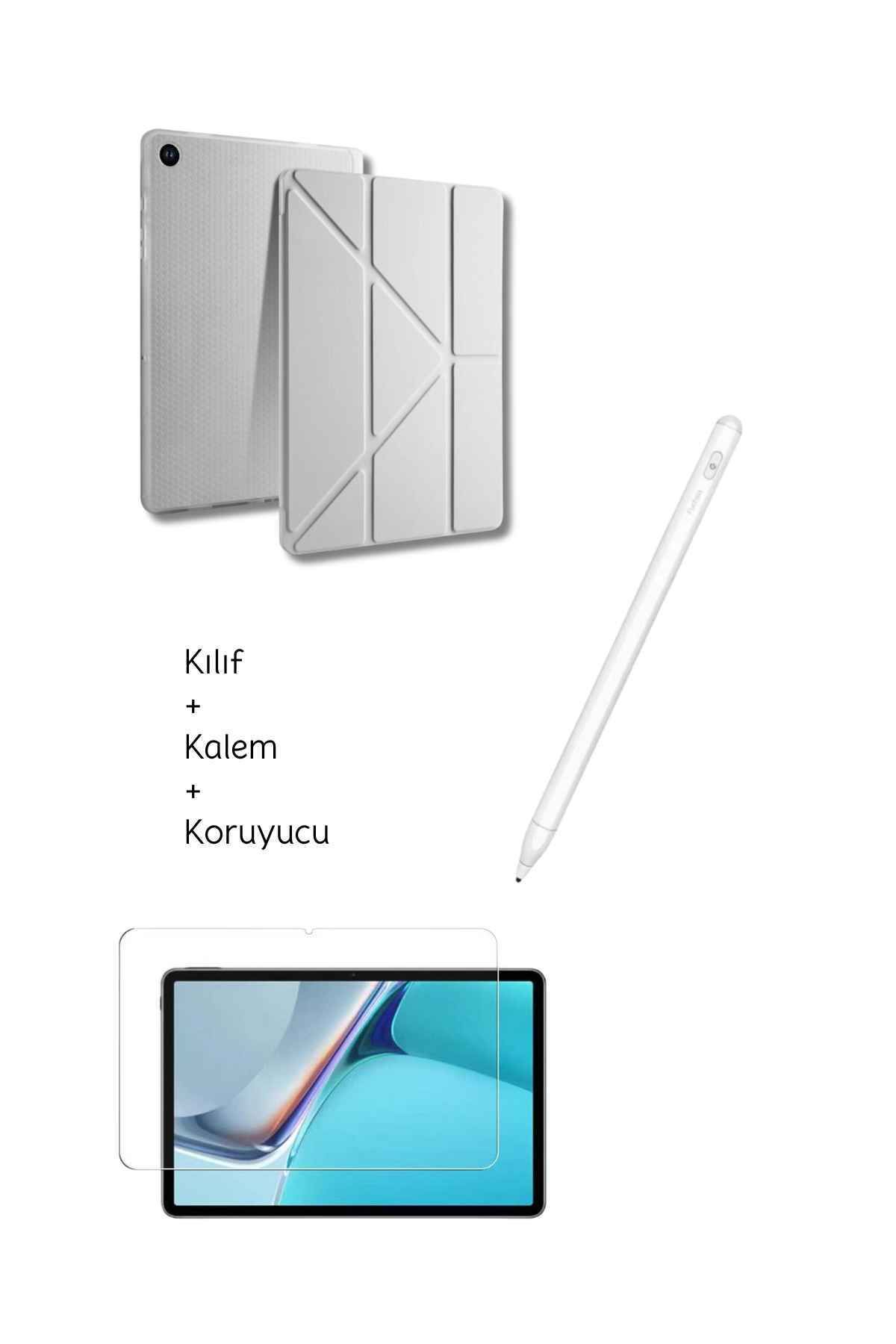 Fuchsia Galaxy A9 Plus X210 11 inç Uyumlu Tablet Kılıfı Tri Folding Tablet Kalemi Fskl02 Ekran Koruyucu