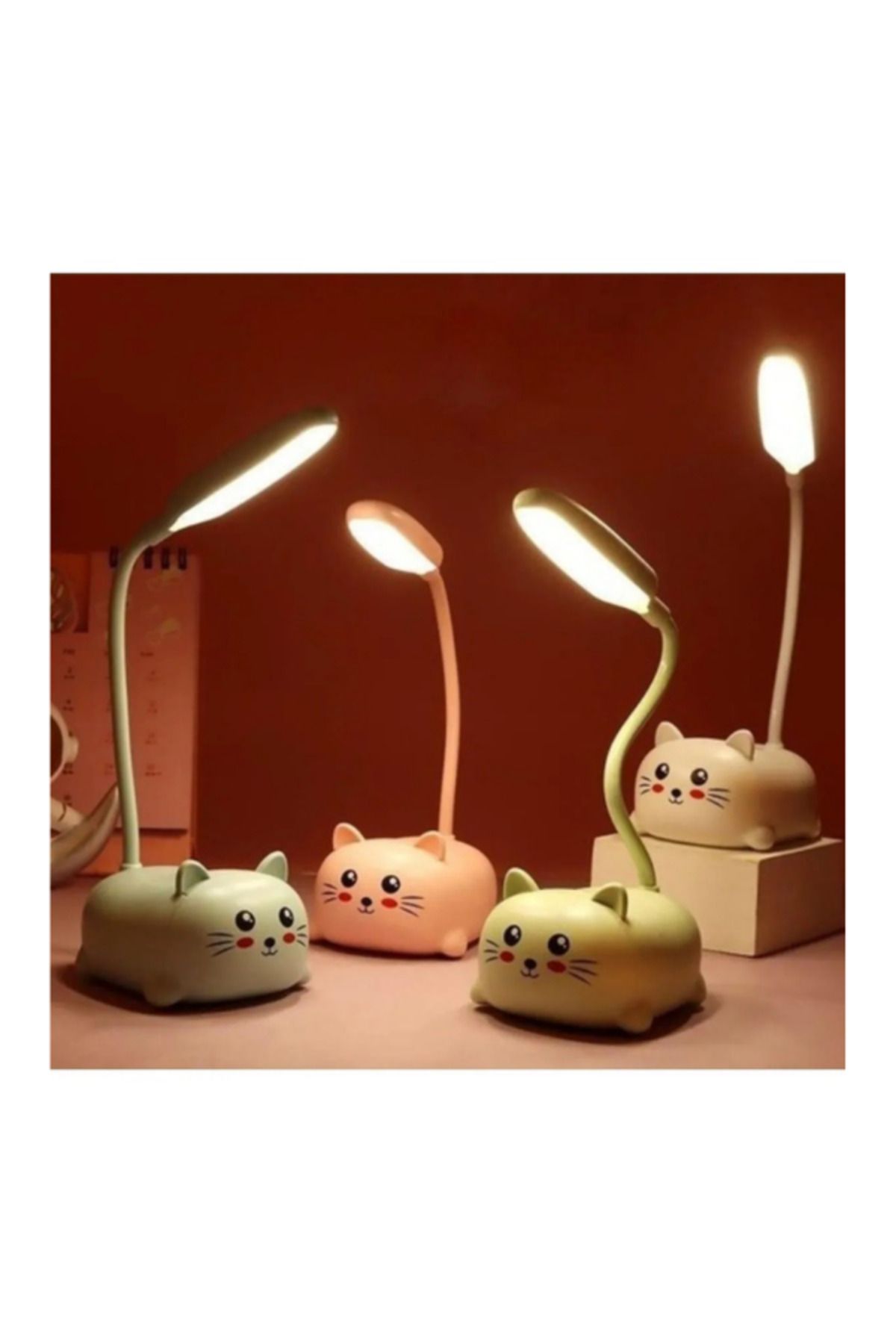 Hietech Renk Sevimli Kedi Usb Şarjlı Ledli Masa Lambası Avec Av-601