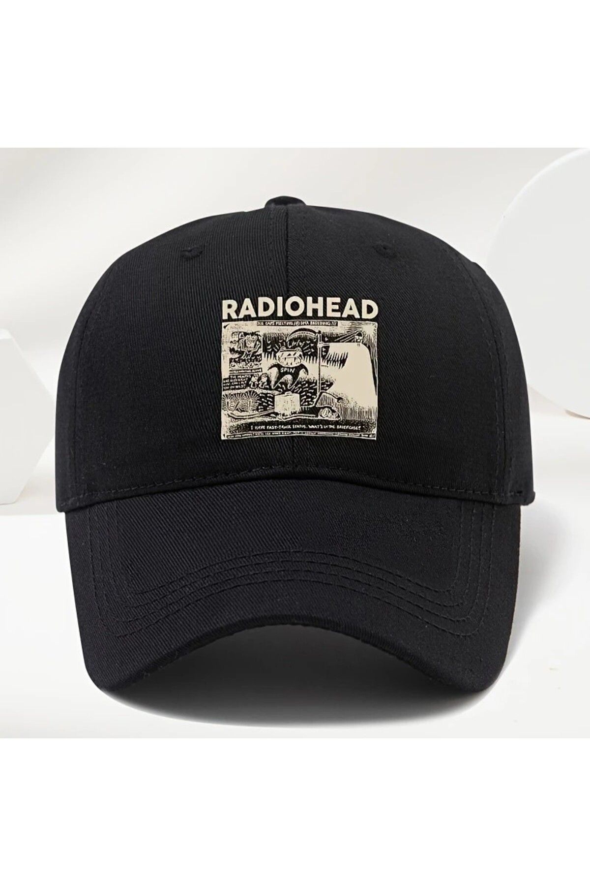 LEIVOR Radiohead Baskılı çıt çıtlı şapka