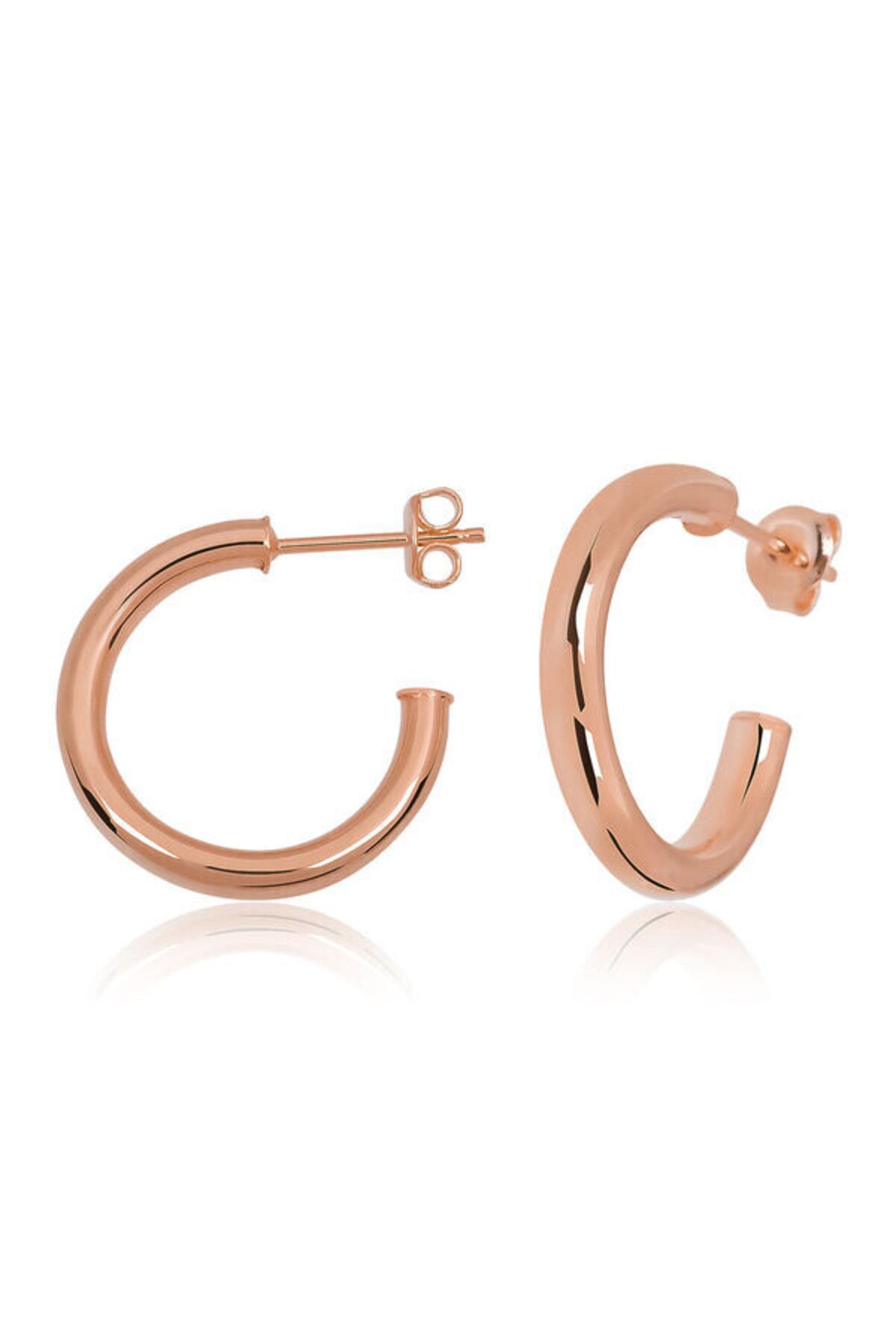 shop Rose Çivili Halka 925 Ayar Gümüş Küpe