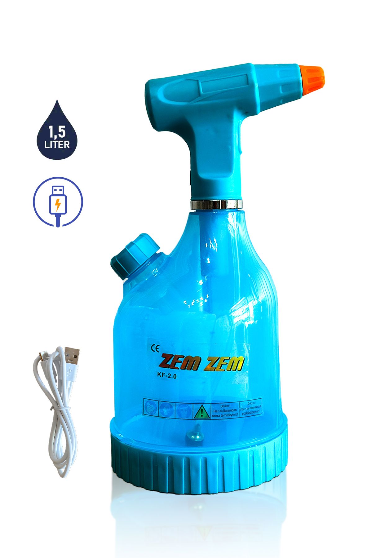 ZEMZEM 1.5L USB Şarjlı İlaçlama Pompası