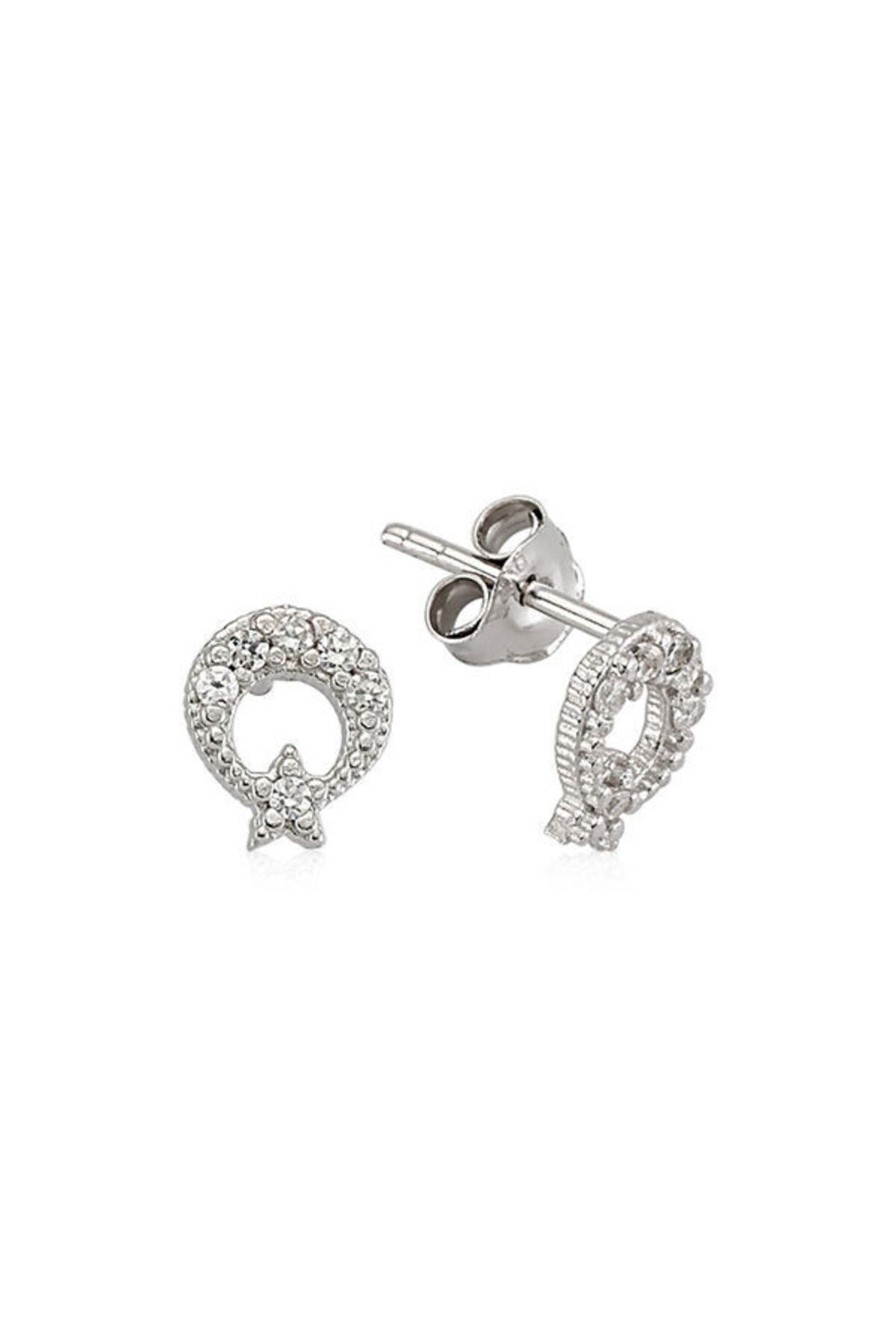 shop Ay Yıldız Çivili 925 Ayar Gümüş Küpe