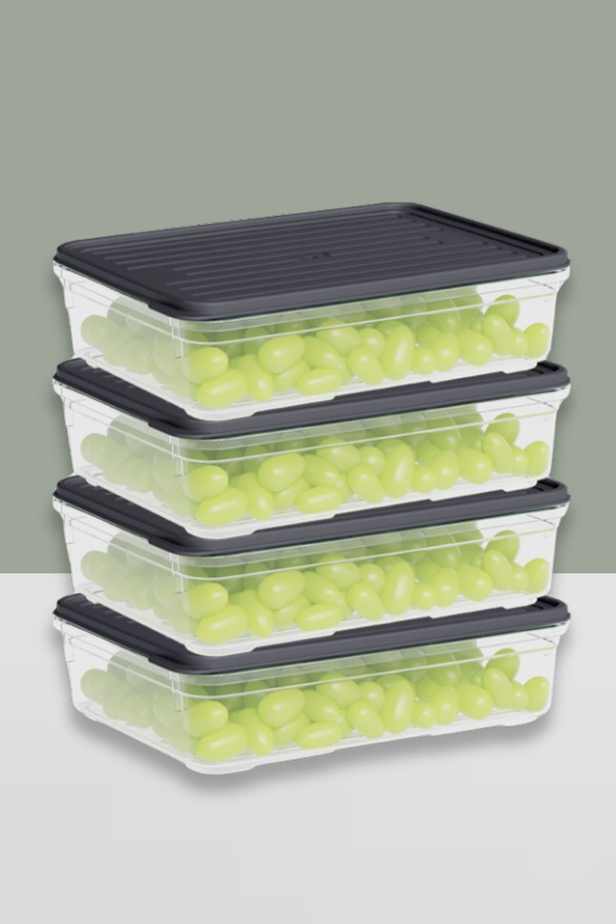 Dnl Home 4'lü Diprfriz Saklama Kabı 1100 ml Buzdolabı Dondurucu Organizer Saklama Kabı