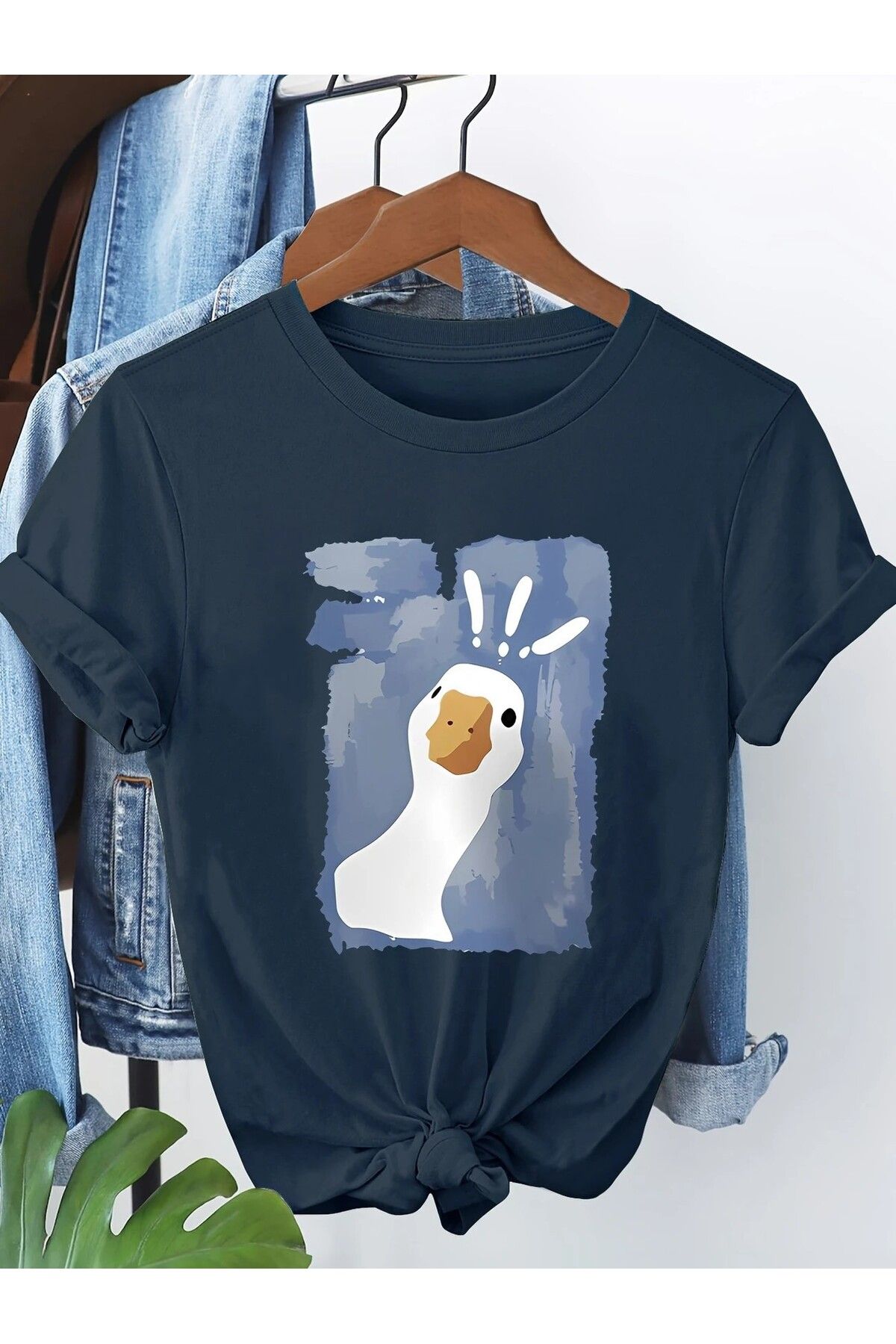 LEIVOR Şaşkın Ördek Baskılı Kadın T-shirt
