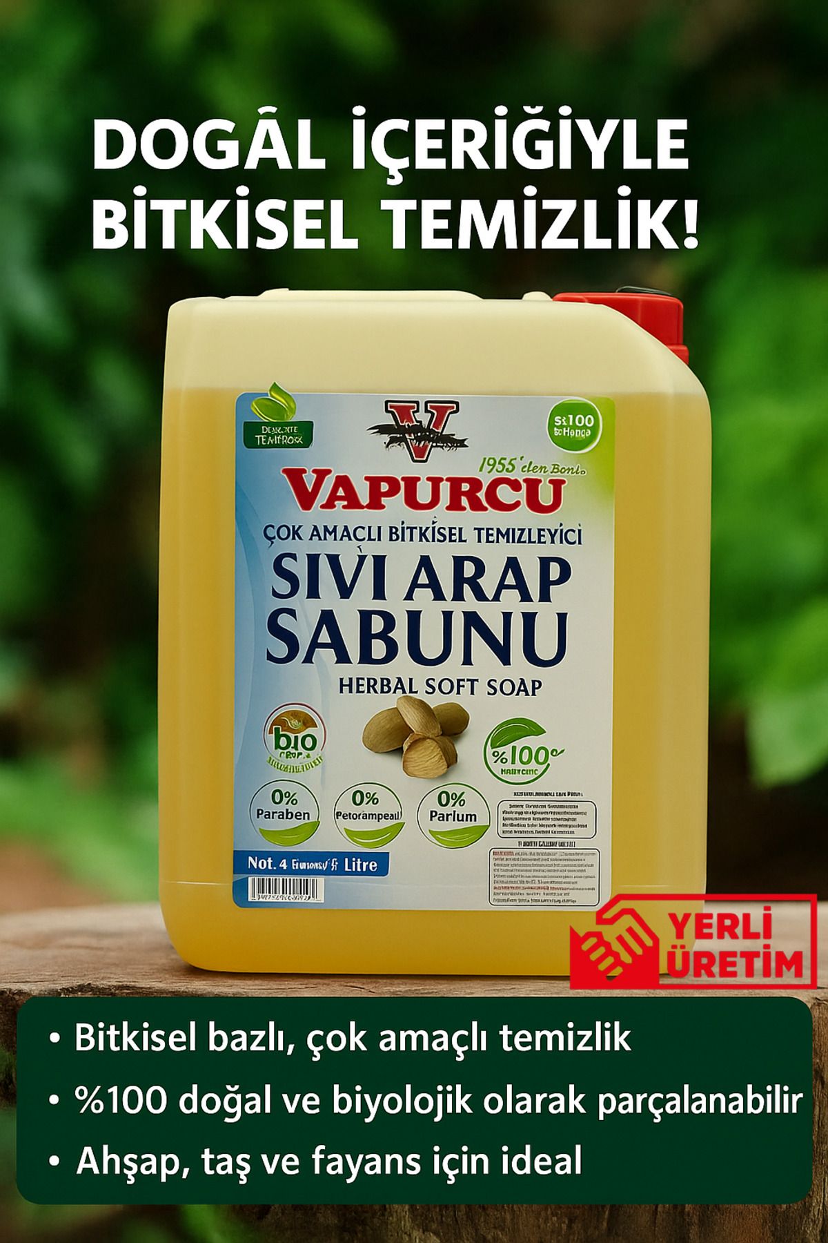 TETİKOĞLU KİMYA Vapurcu Sıvı Arap Sabunu 5 Litre