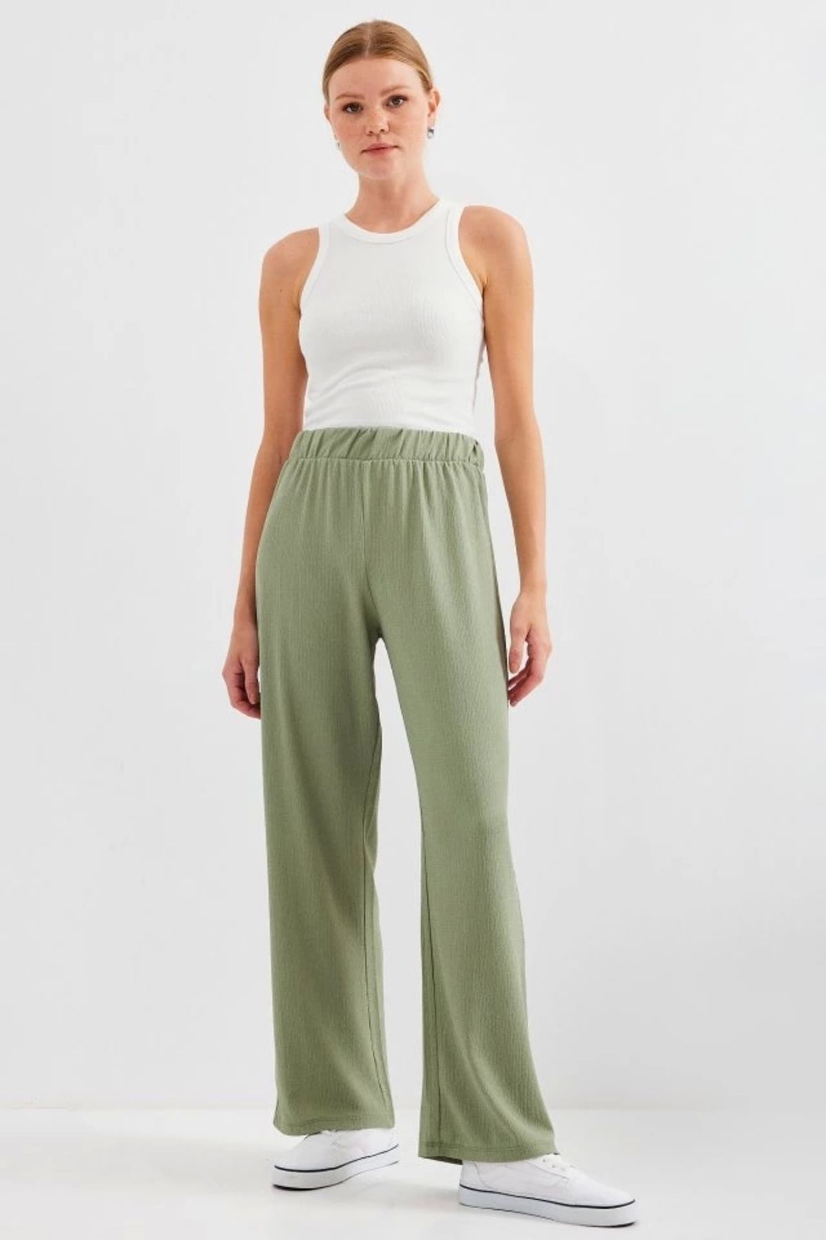 MODA 6543 Örme Pantolon Çağla