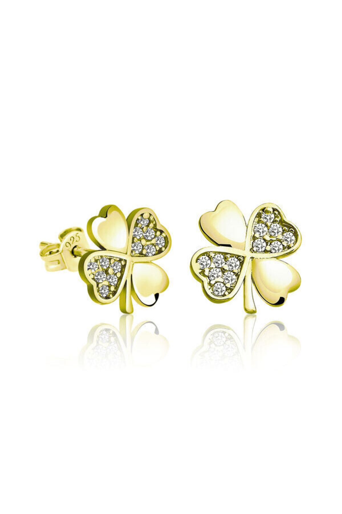 shop Yonca Çivili 925 Ayar Gümüş Küpe