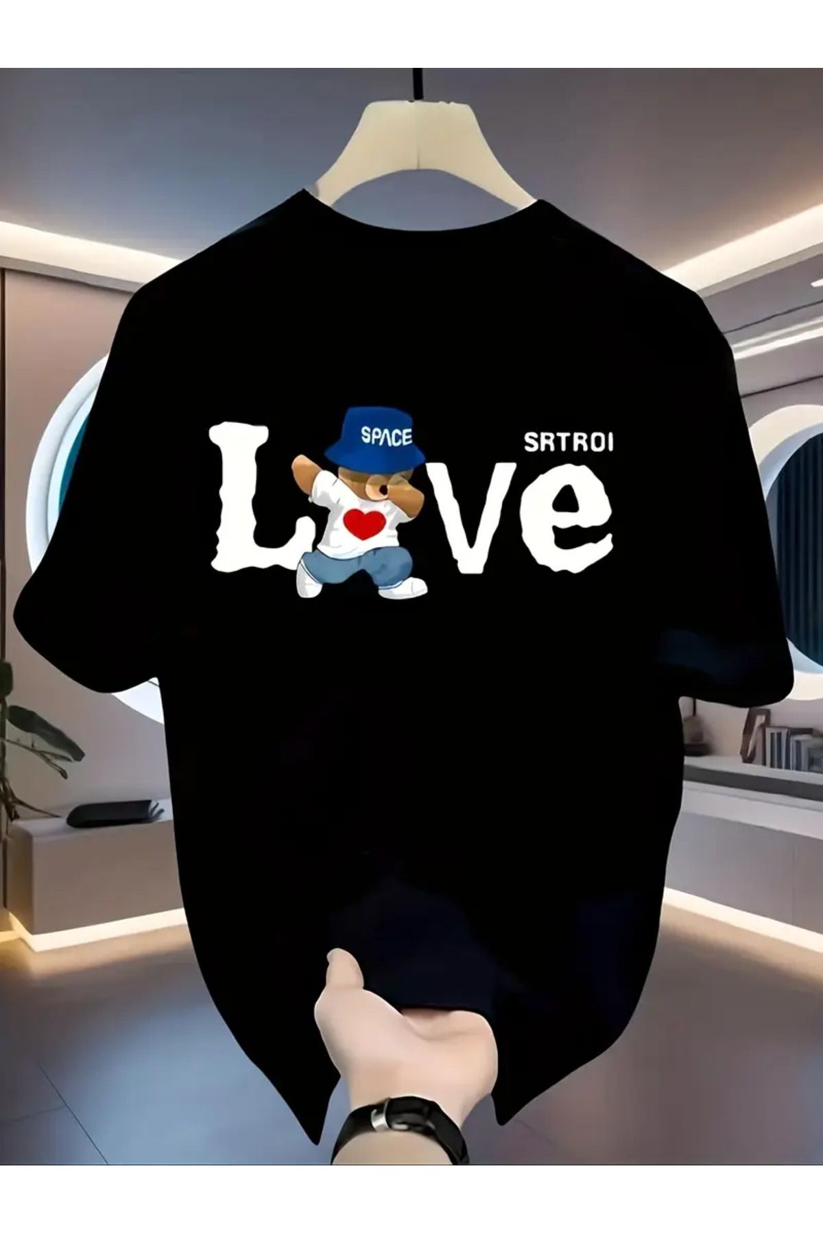 AEMİ Unisex Oversize Bisiklet Yaka T-shirt