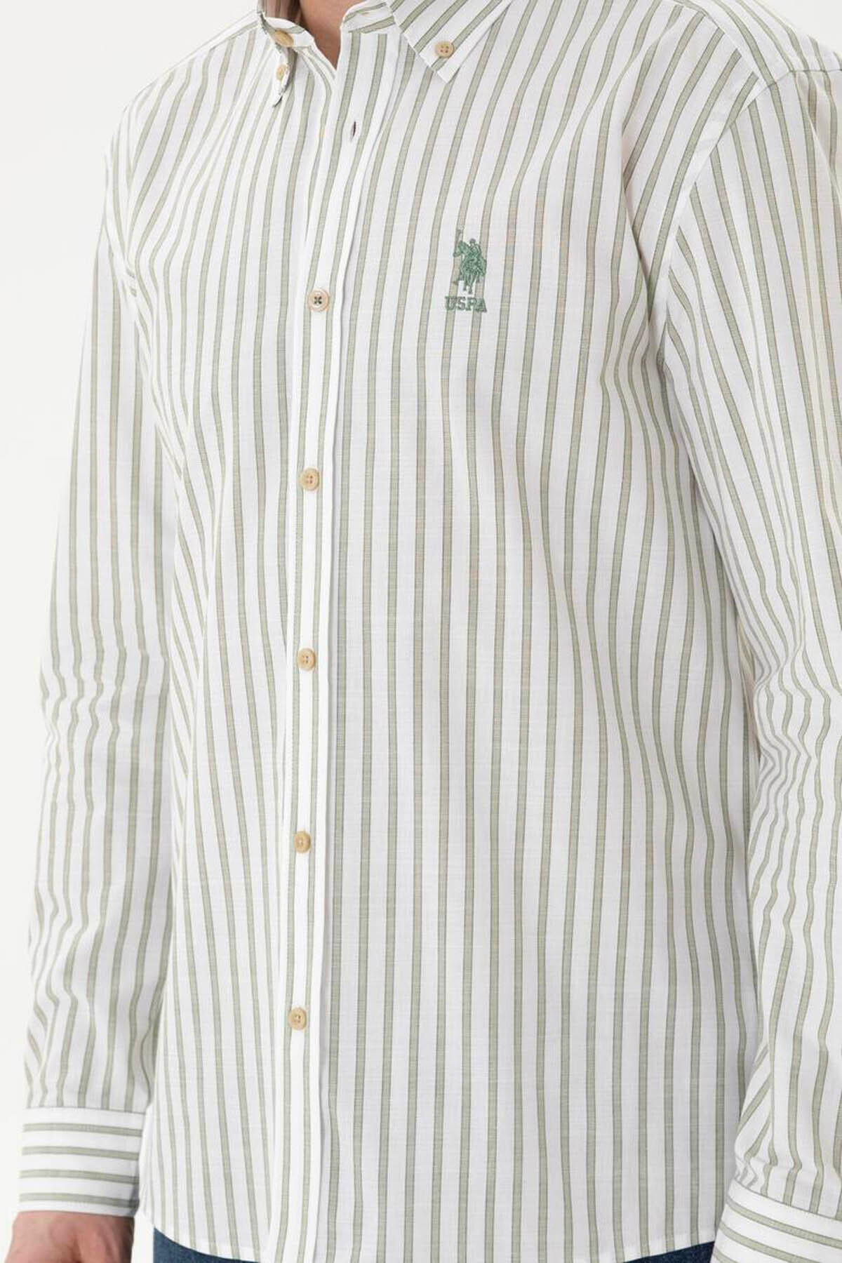 U.S. Polo Assn. Fıgure Yeşil Erkek Gömlek 1831297 — سبز 1886621 — تصویر 6 از 6