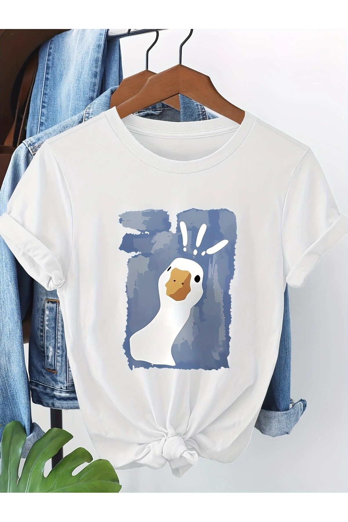 LEIVOR Şaşkın Ördek Baskılı Kadın T-shirt