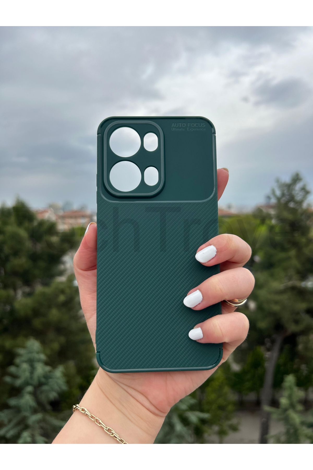 TechTrove Oppo Reno 13 Pro Kılıf Karbon Tasarımlı İnce Yapılı Kamera Koruma Çıkıntılı Kapak