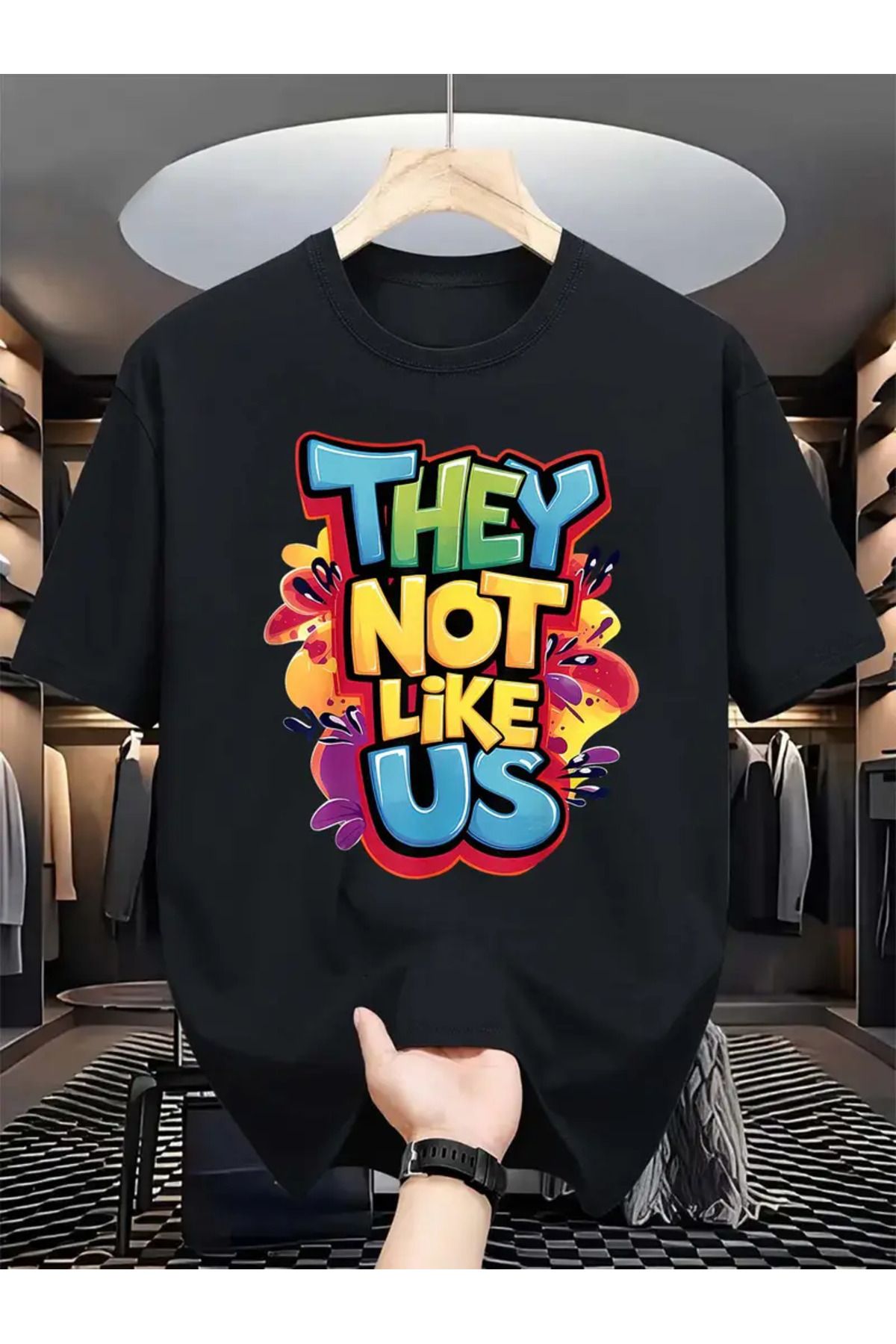 AEMİ Unisex They Not Like Us Oversize Bisiklet Yaka T-shirt