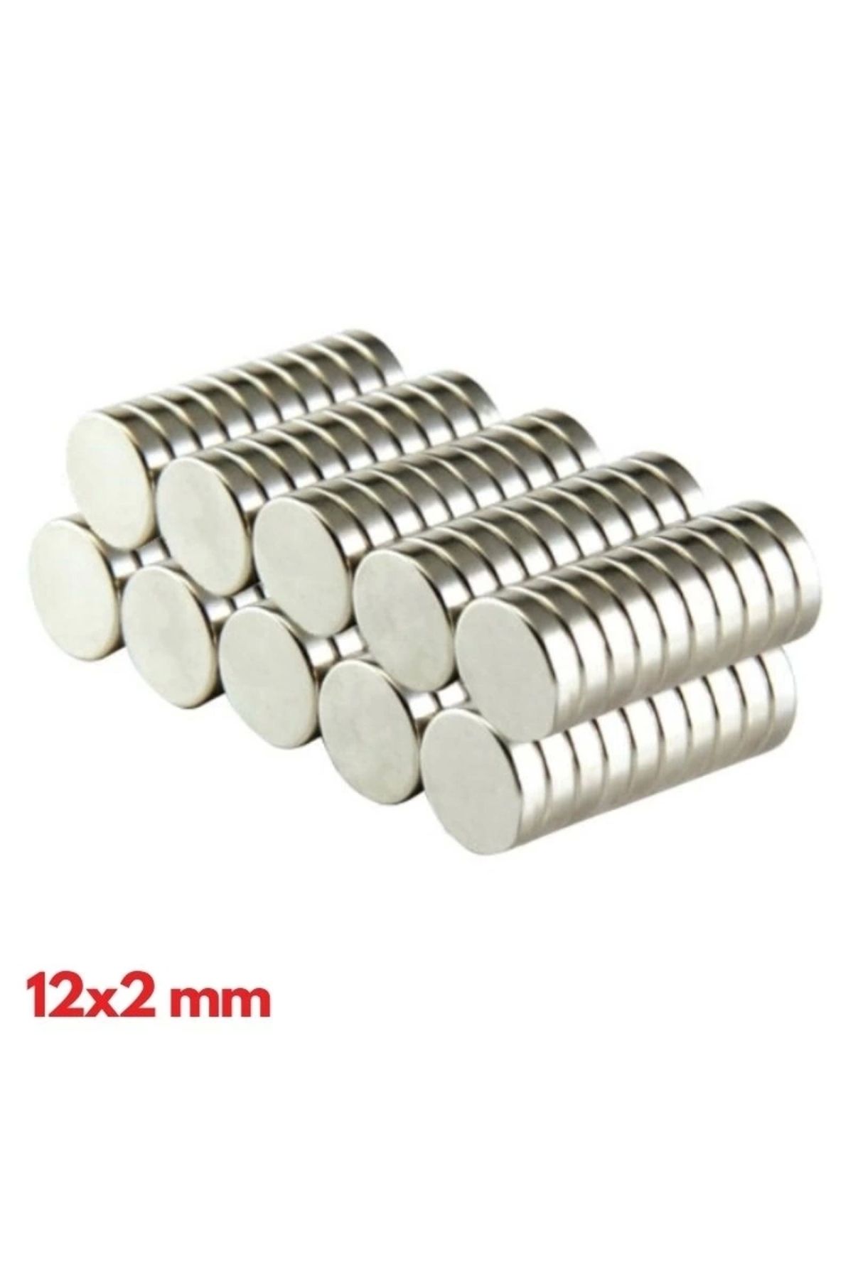 OurStyles N35 12x2 Mm Neodyum Mıknatıs 50 Adet, Yuvarlak, Nikel Kaplamalı Kaliteli Ve Dayanıklı Ürün