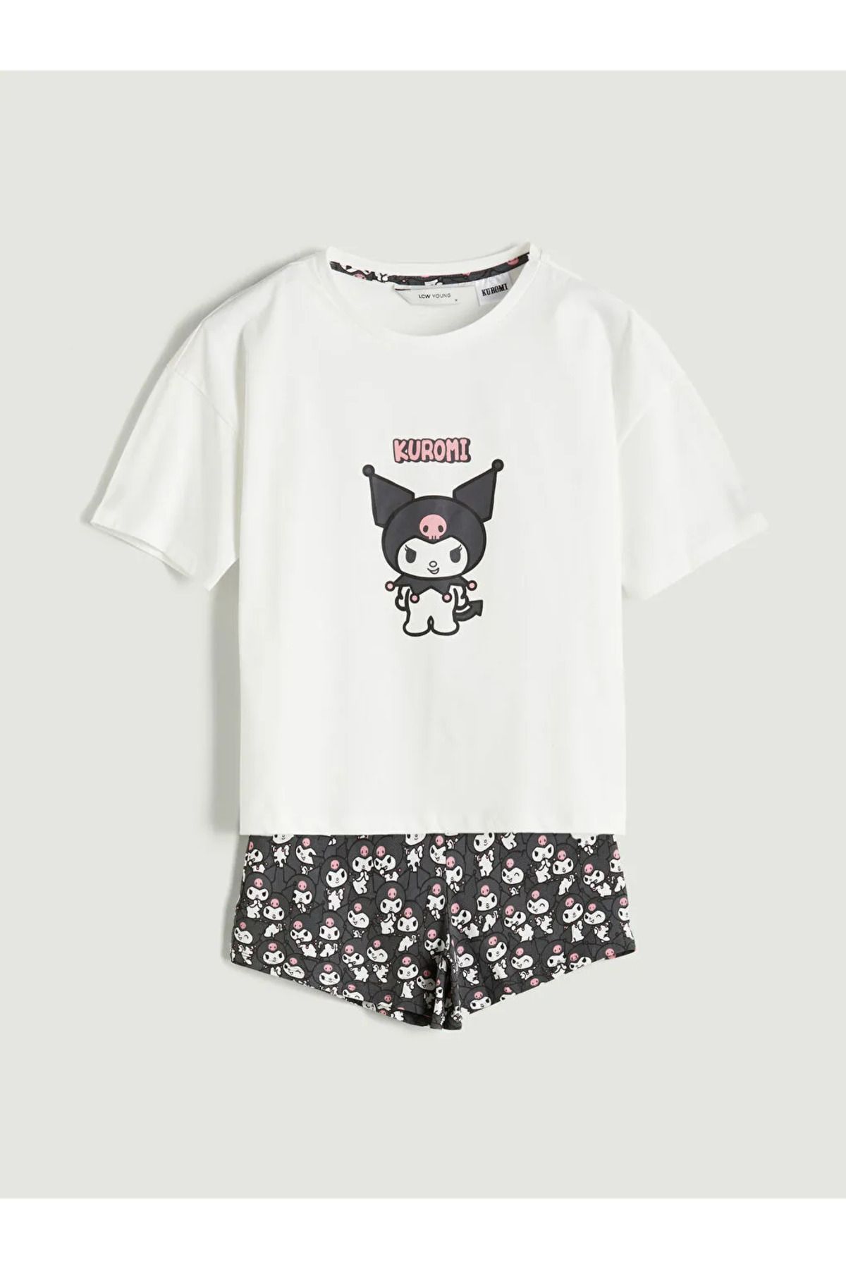 LC Waikiki LCW Young Antrasit Kuromi Baskılı Kadın Şortlu Pijama Takımı