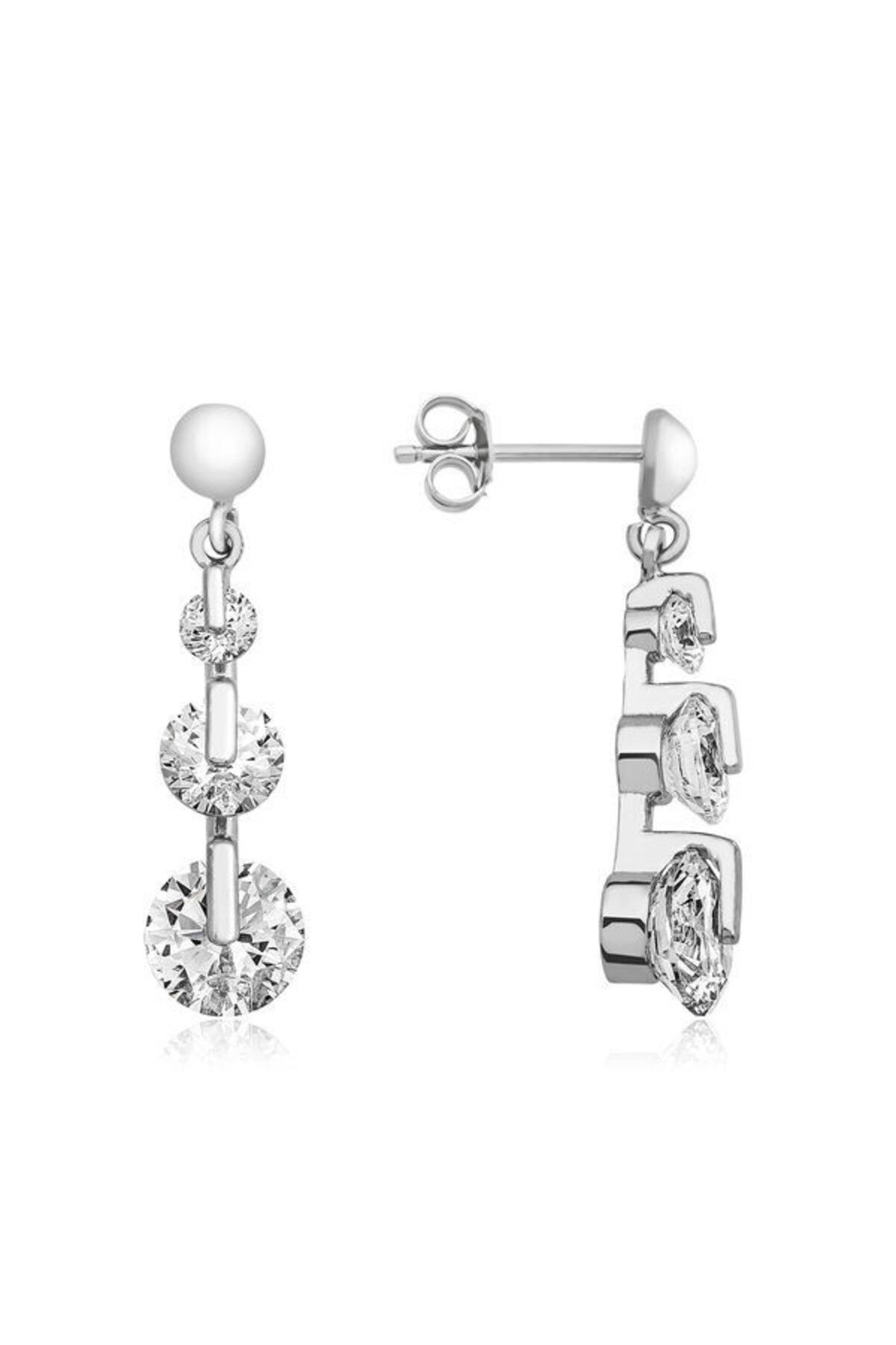 shop Üç Taş Tria Çivili 925 Ayar Gümüş Küpe