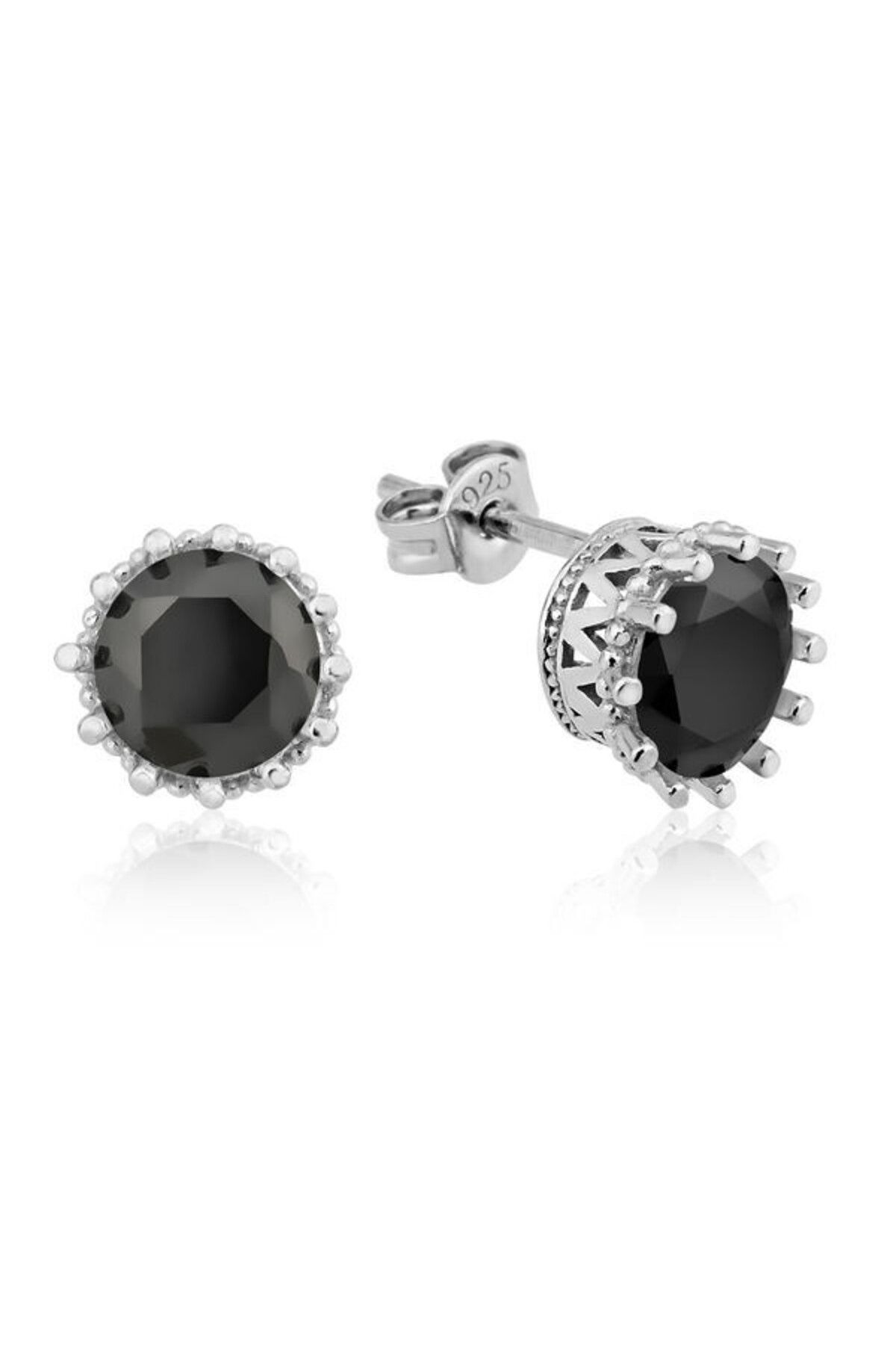 shop Tırnaklı Tek Taş Çivili 925 Ayar Gümüş Küpe