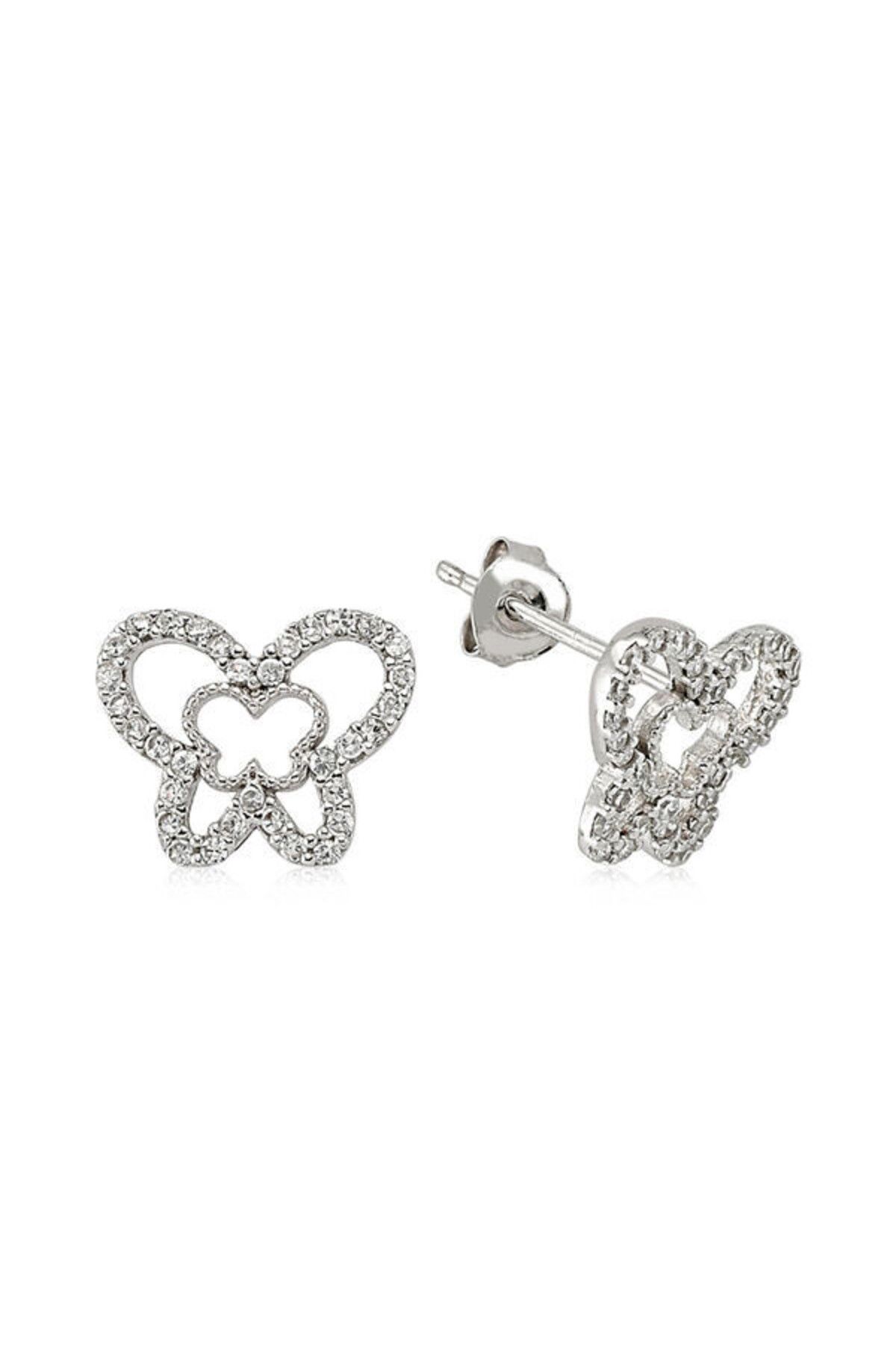 shop Zirkon Taşlı Kelebek 925 Ayar Gümüş Küpe
