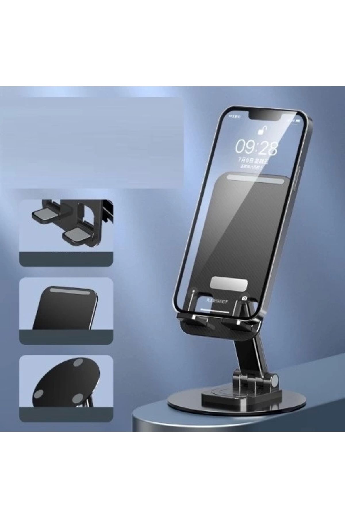 OurStyles Pratik Katlanabilir Telefon Tutucu Stand Yuvarlak Tabanlı Mc-460