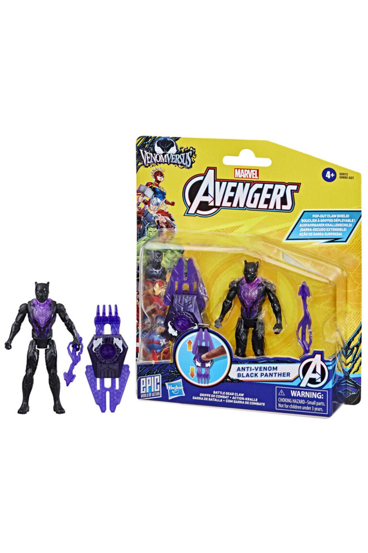 Marvel AVN 4IN FIG SUPER GEAR AST ANTI-VENOM BLACK PANTHER