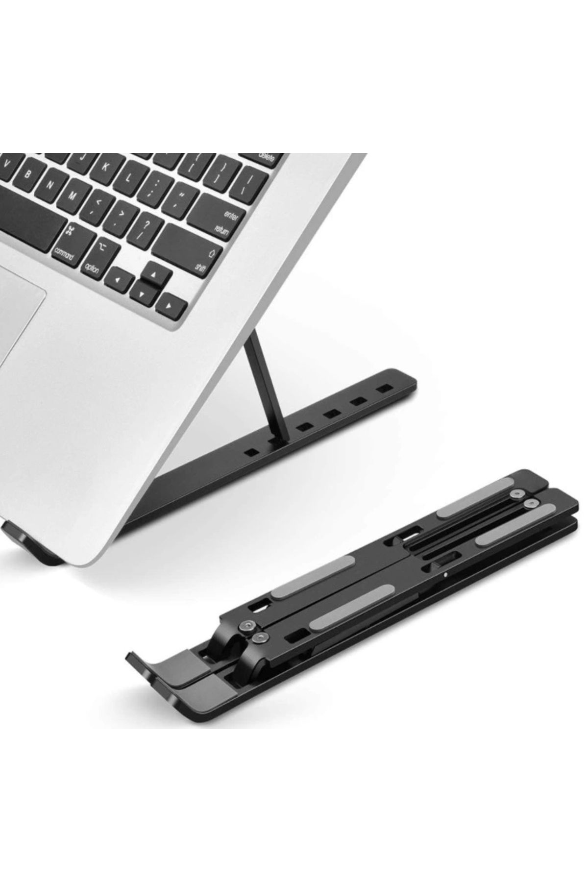 OurStyles Pratik 7 Kademeli Ayarlı Katlanabilir Laptop Tablet Standı Siyah