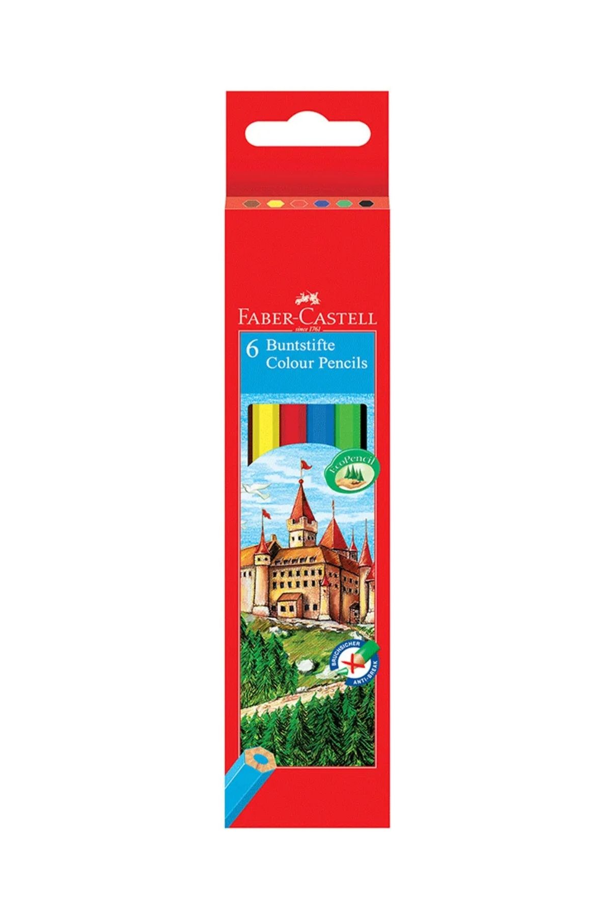 Faber Castell 6 Renkli Kalem Seti,Altıgen Gövdeli, Karton Kutulu