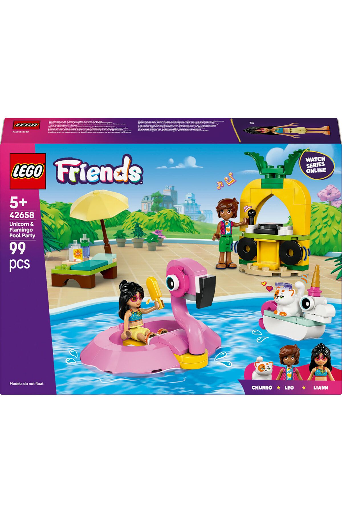 LEGO-®   Friends Unicorn and Flamingo Pool Party 42658 - 5+Toy Construction Set (99P) 3