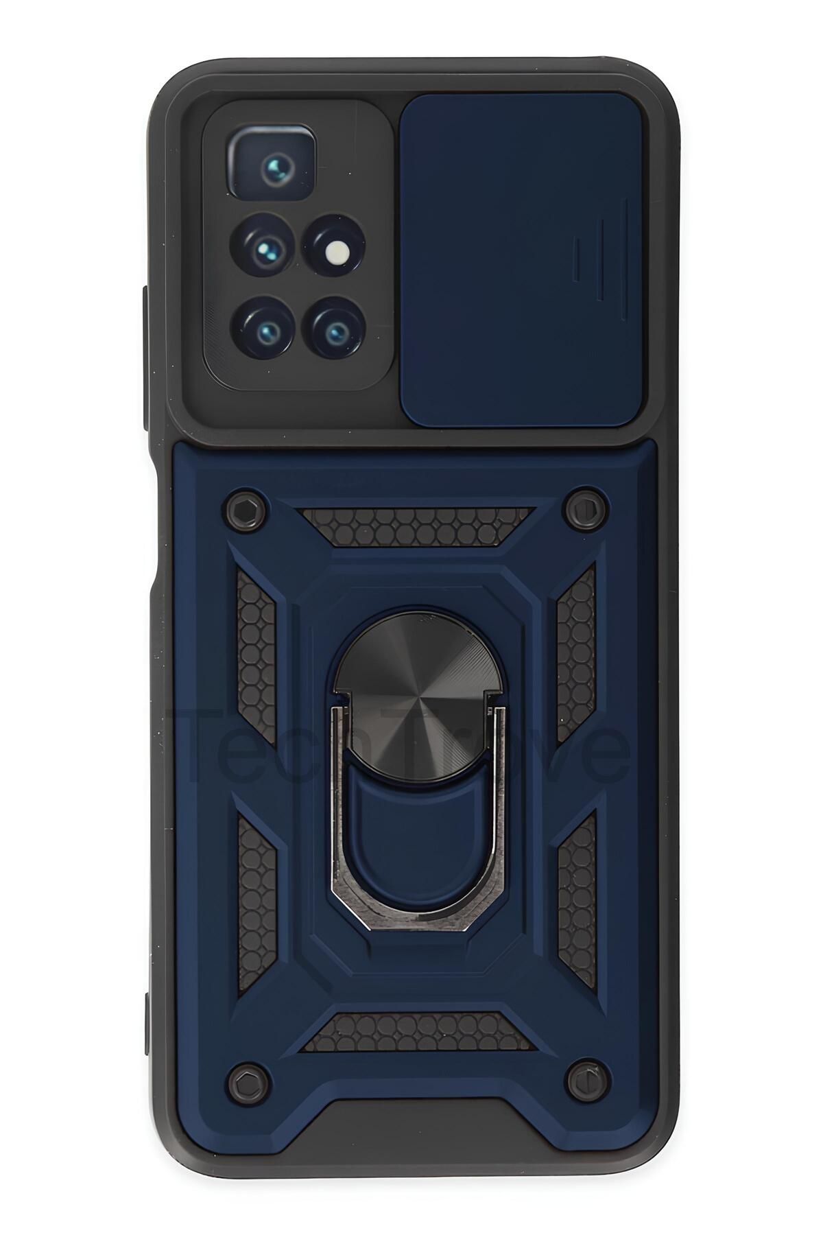 TechTrove Xiaomi Redmi 10 2022 Kılıf Sürgülü Kamera Korumalı Yüzüklü Stand Olabilen Magnetic Tpu Tank Kapak