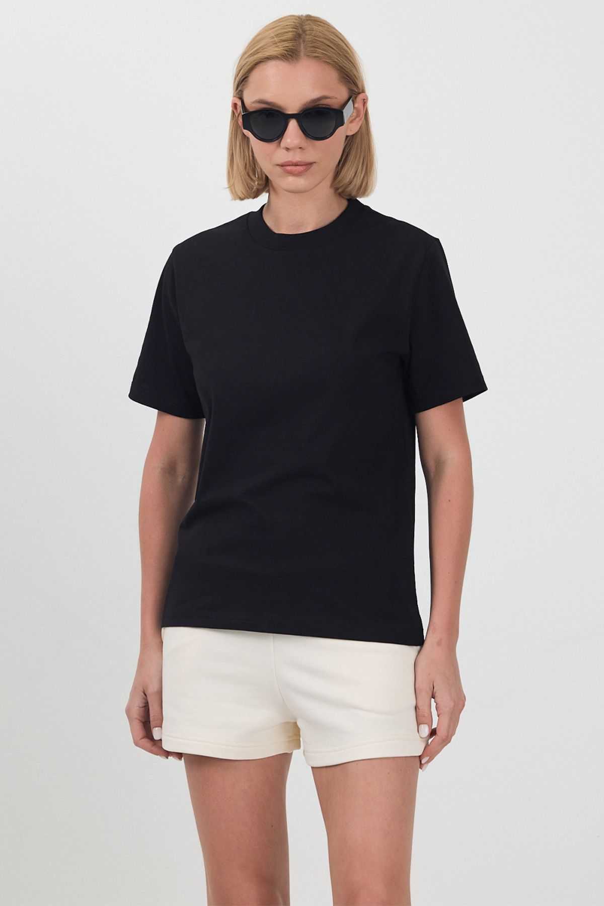 gothamvibes Kadın Basic Siyah T-Shirt