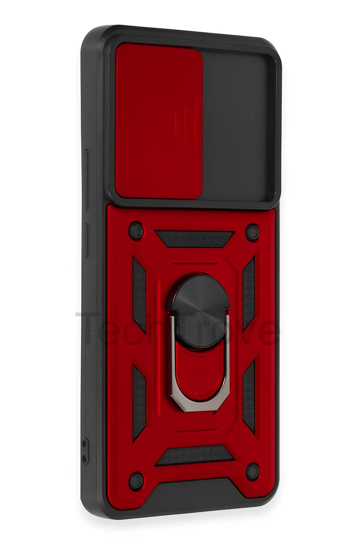 TechTrove Xiaomi Mi 12T Pro Kılıf Sürgülü Kamera Korumalı Yüzüklü Stand Olabilen Magnetic Tpu Tank Kapak