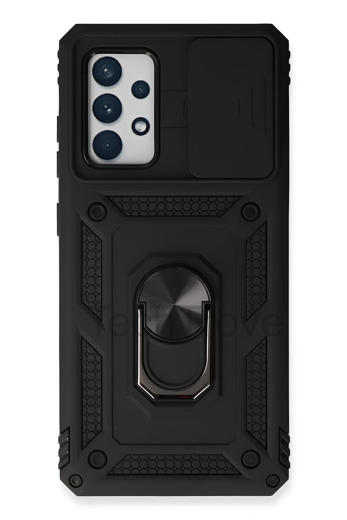TechTrove Samsung Galaxy A53 Kılıf Sürgülü Kamera Korumalı Yüzüklü Stand Olabilen Magnetic Tpu Tank Kapak