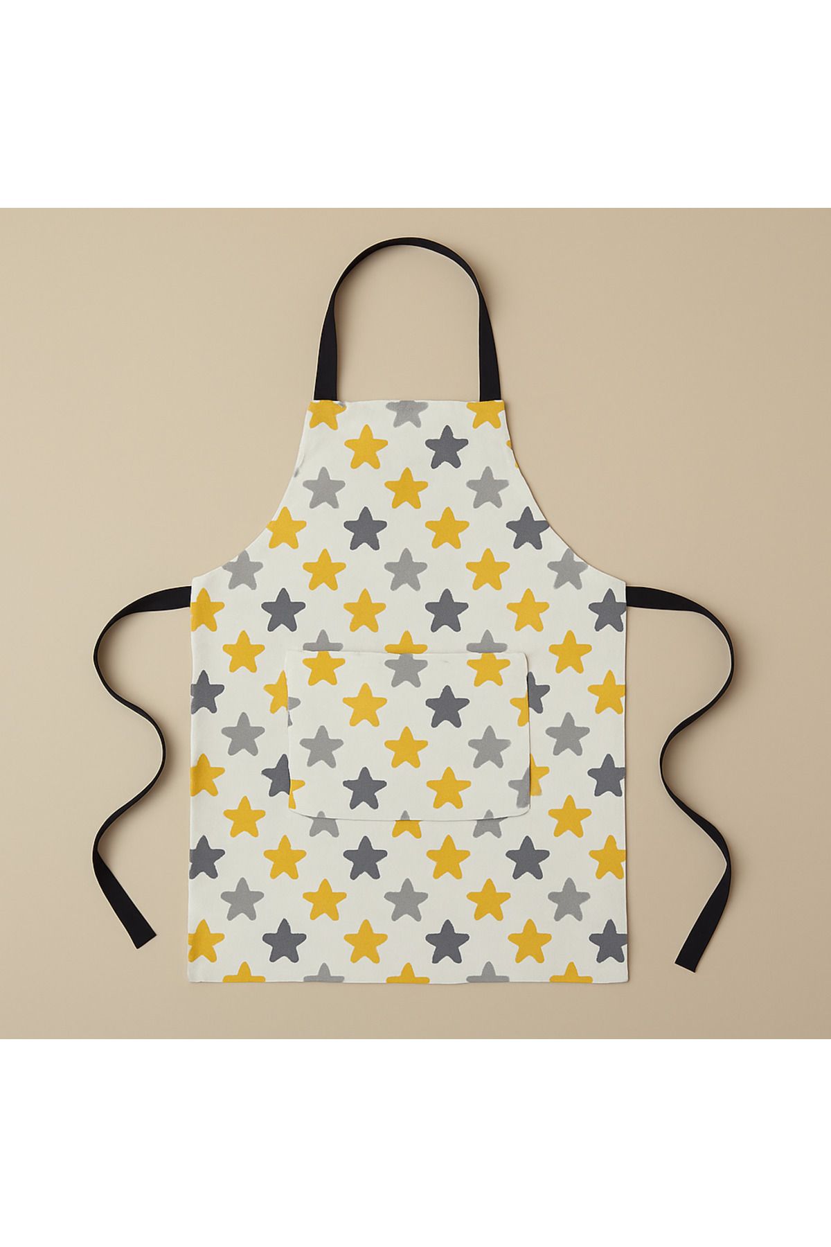 GTB BUTİK Yıldız Desenli Mutfak Önlüğü 85x65 cm Beyaz Apron