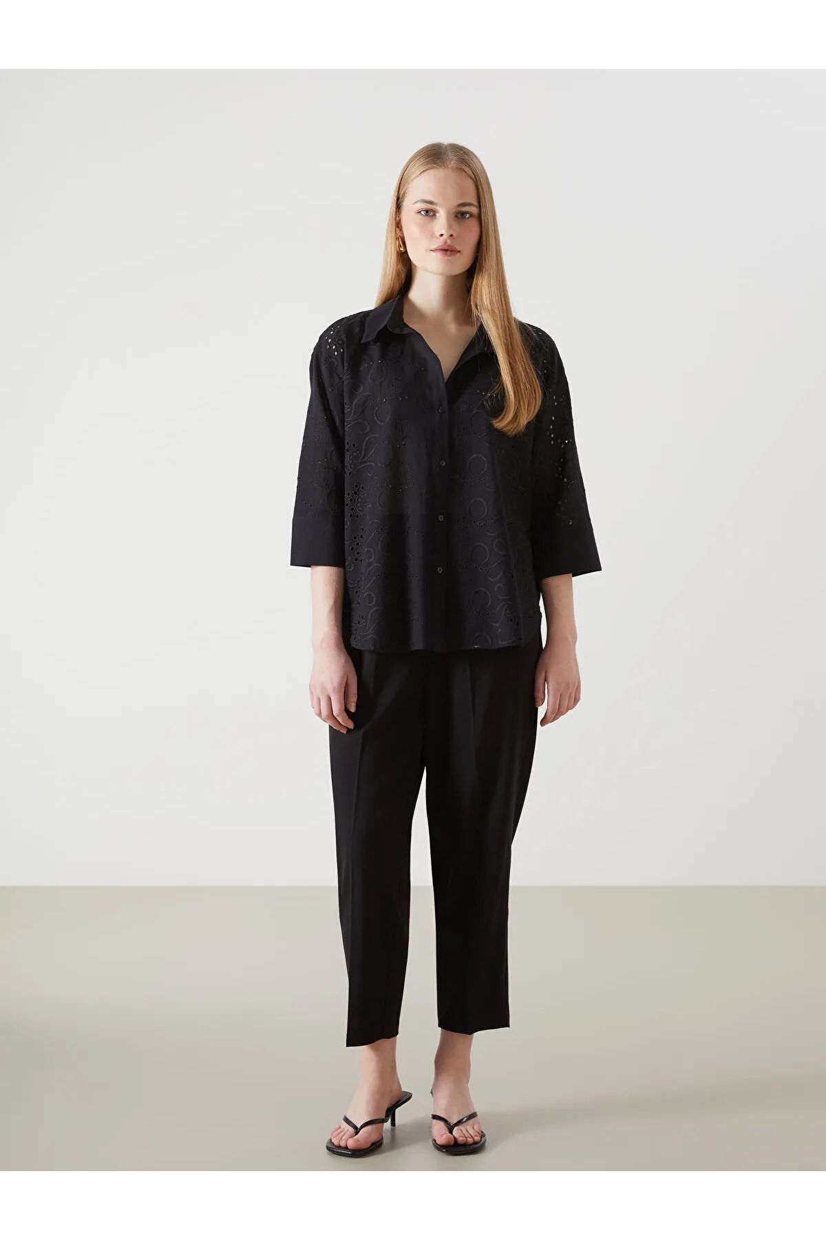 LC Waikiki Ajurlu Oversize Kadın Gömlek