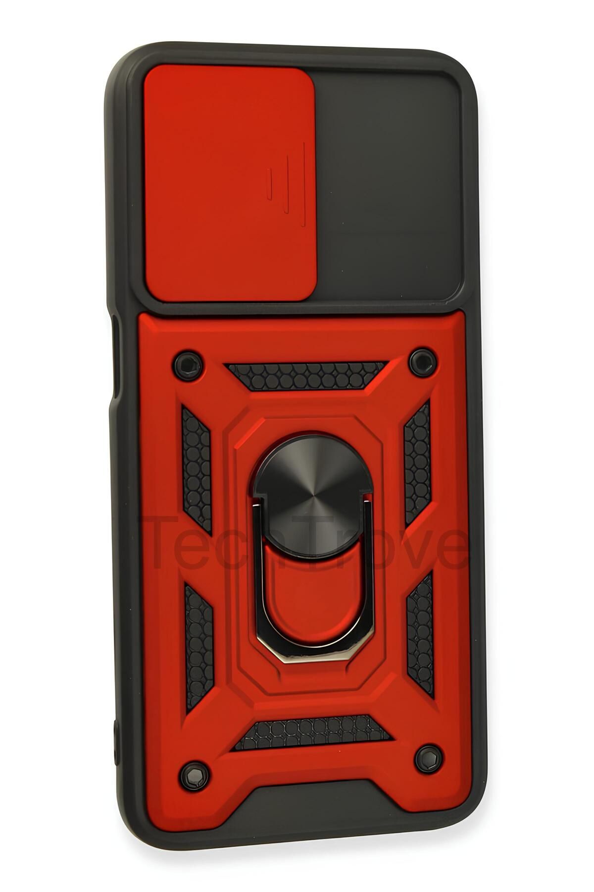 TechTrove Realme C35 Kılıf Sürgülü Kamera Korumalı Yüzüklü Stand Olabilen Magnetic Tpu Tank Kapak